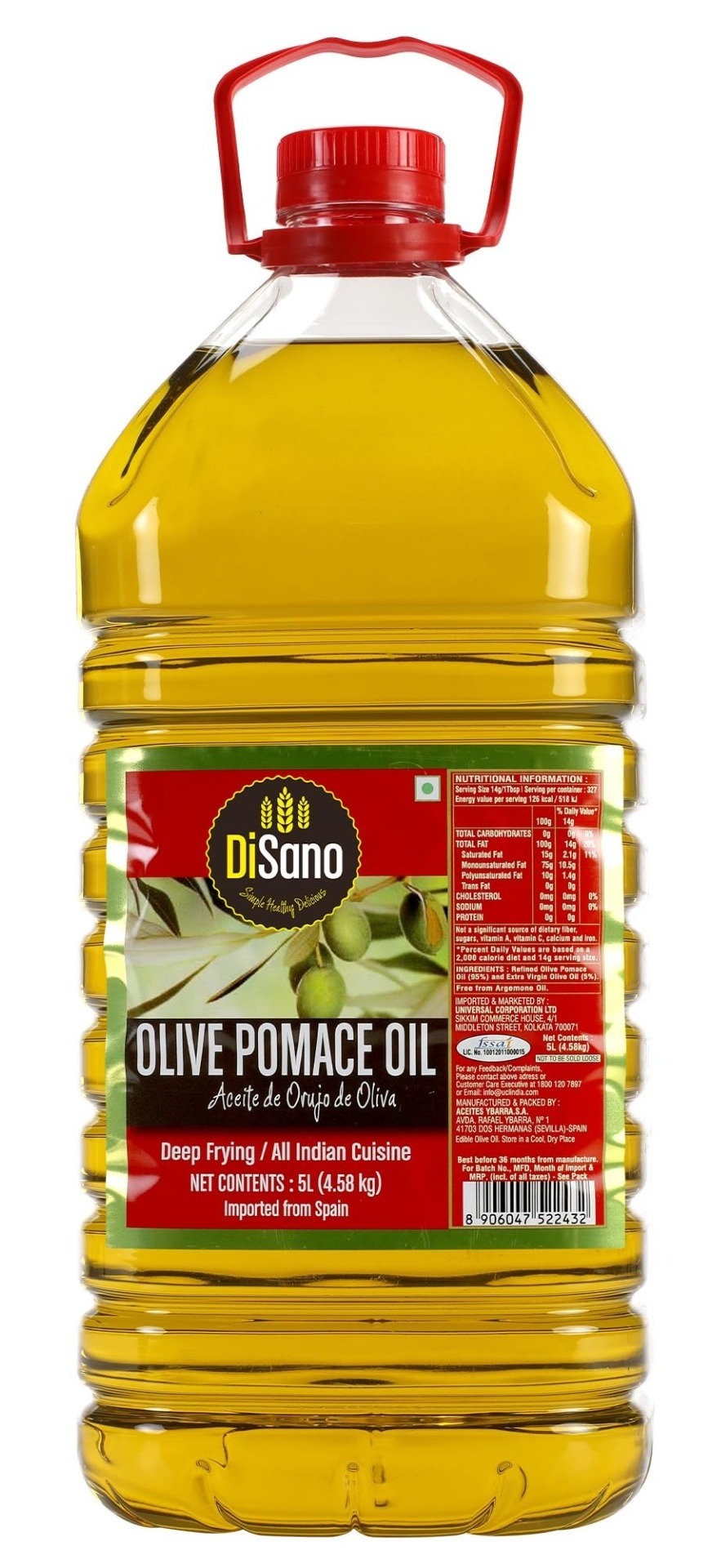 Disano Olive Pomace Oil, 5 ltr