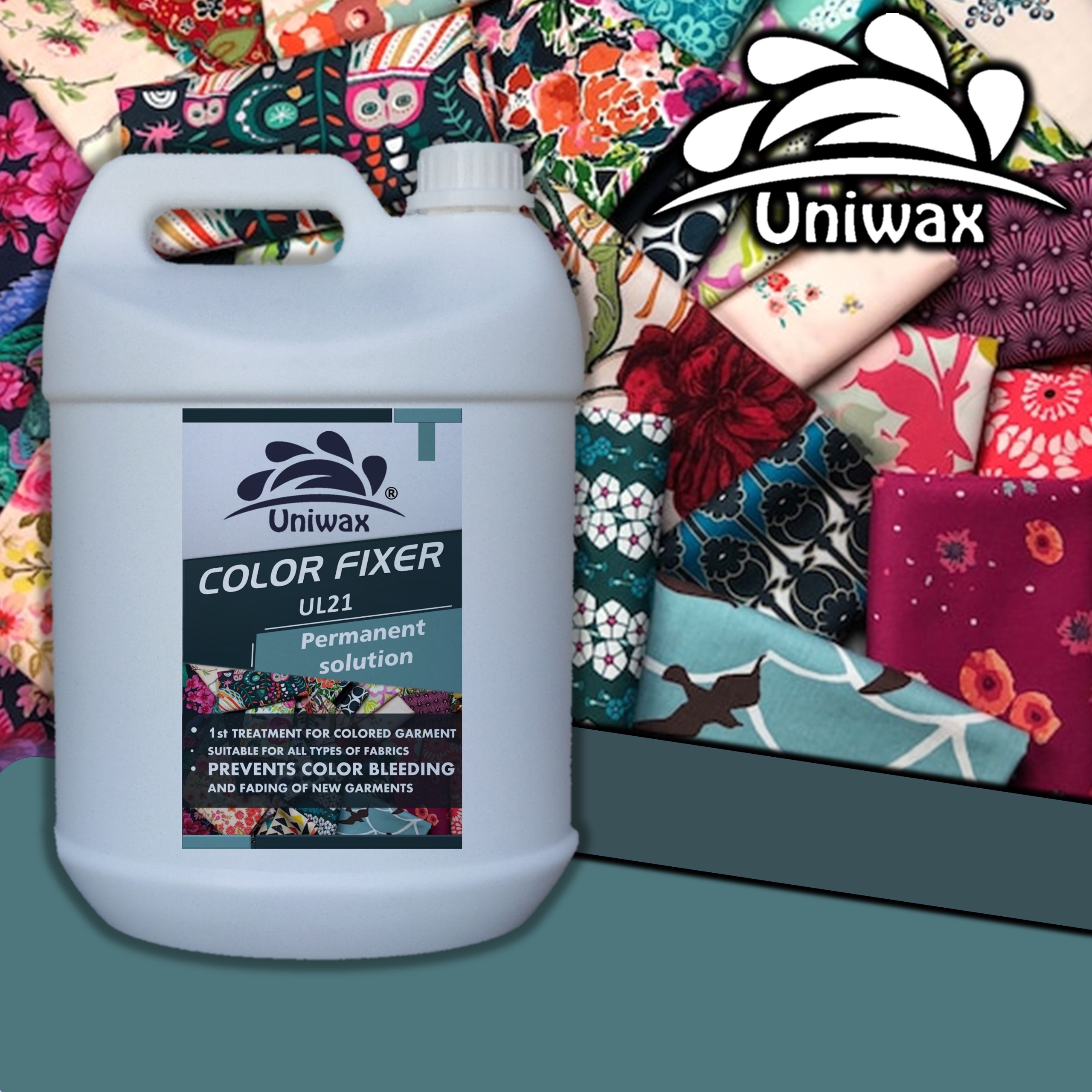 fabric color fixer /  fabric dye fixer / Color Binder / UL21 For Silk, Cotton, Georgette and all Fabric - 5 liter