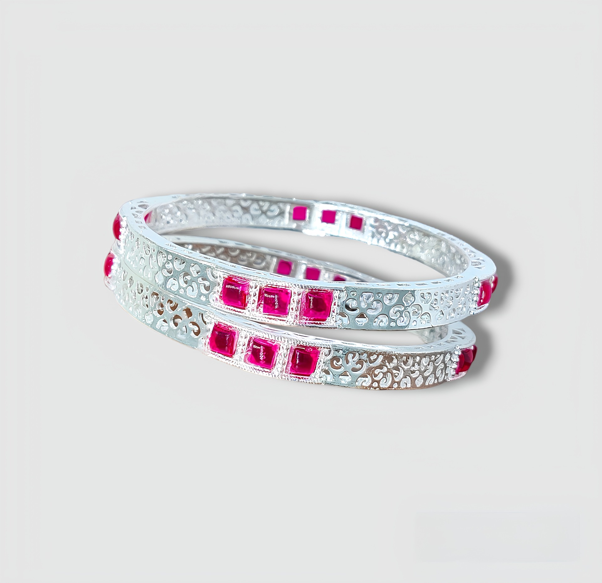 Silver Sparkle AD Diamond Bangle - 2'6