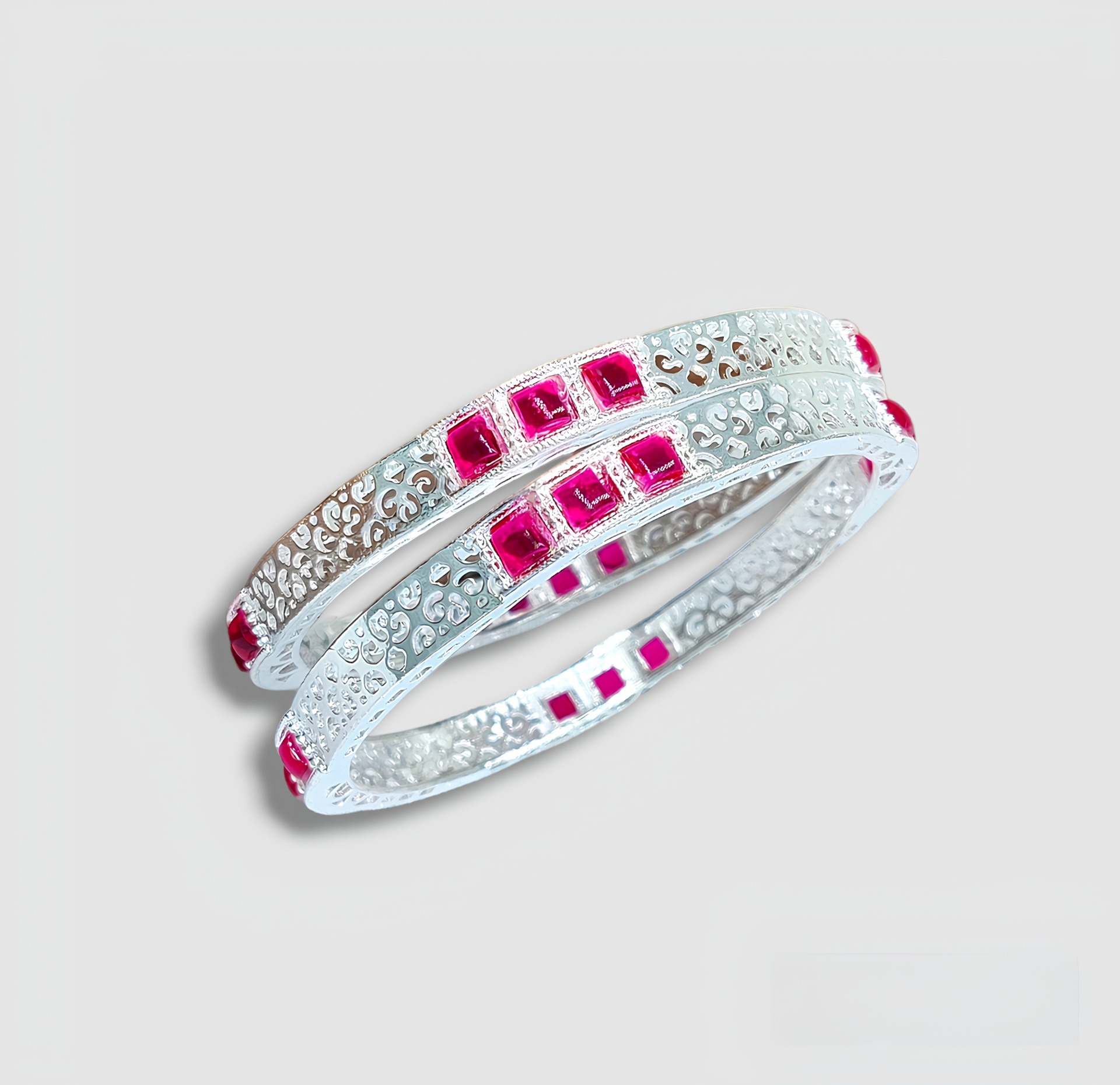 Silver Sparkle AD Diamond Bangle - 2'6