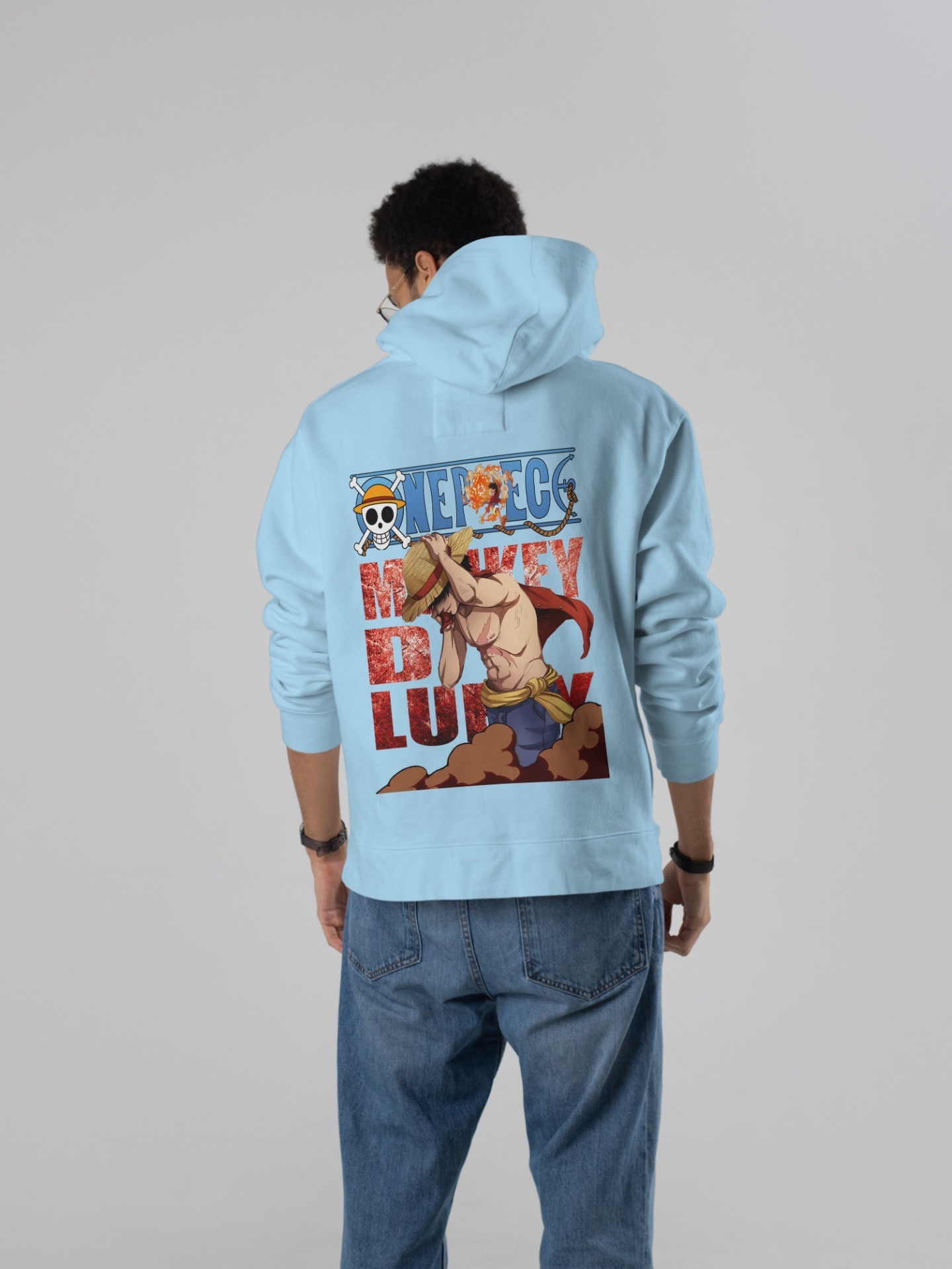 Stun Life Co. Heavy Weight Hooded Sweatshirt - AniOne - Light Blue, XS, All India Delivery in 3-5 Days, 7 Days Easy Returns