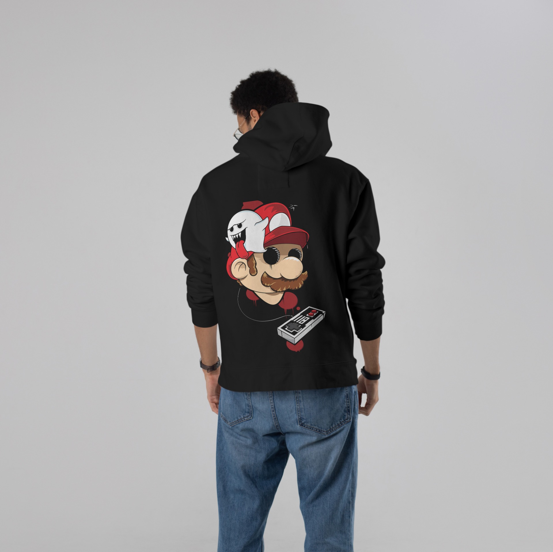 Stun Life Co. Hooded Sweatshirt - Mario Fantasma - Black, XS, All India Delivery In 5-7 Days, 7 Days Easy Returns