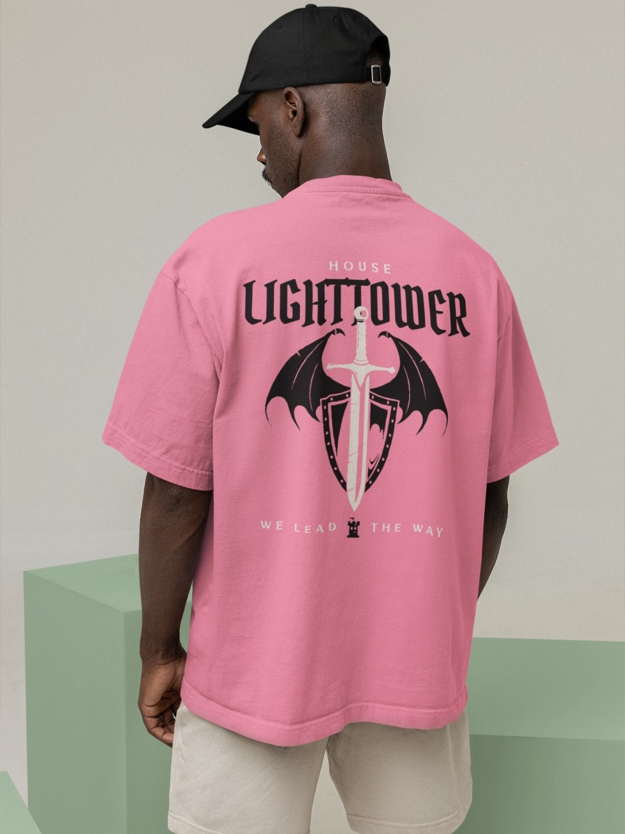 Stun Life Co Men Oversized - Light Tower - Pink Salmon, XS, All India Delivery In 5-7 Days, 7 Days Easy Returns