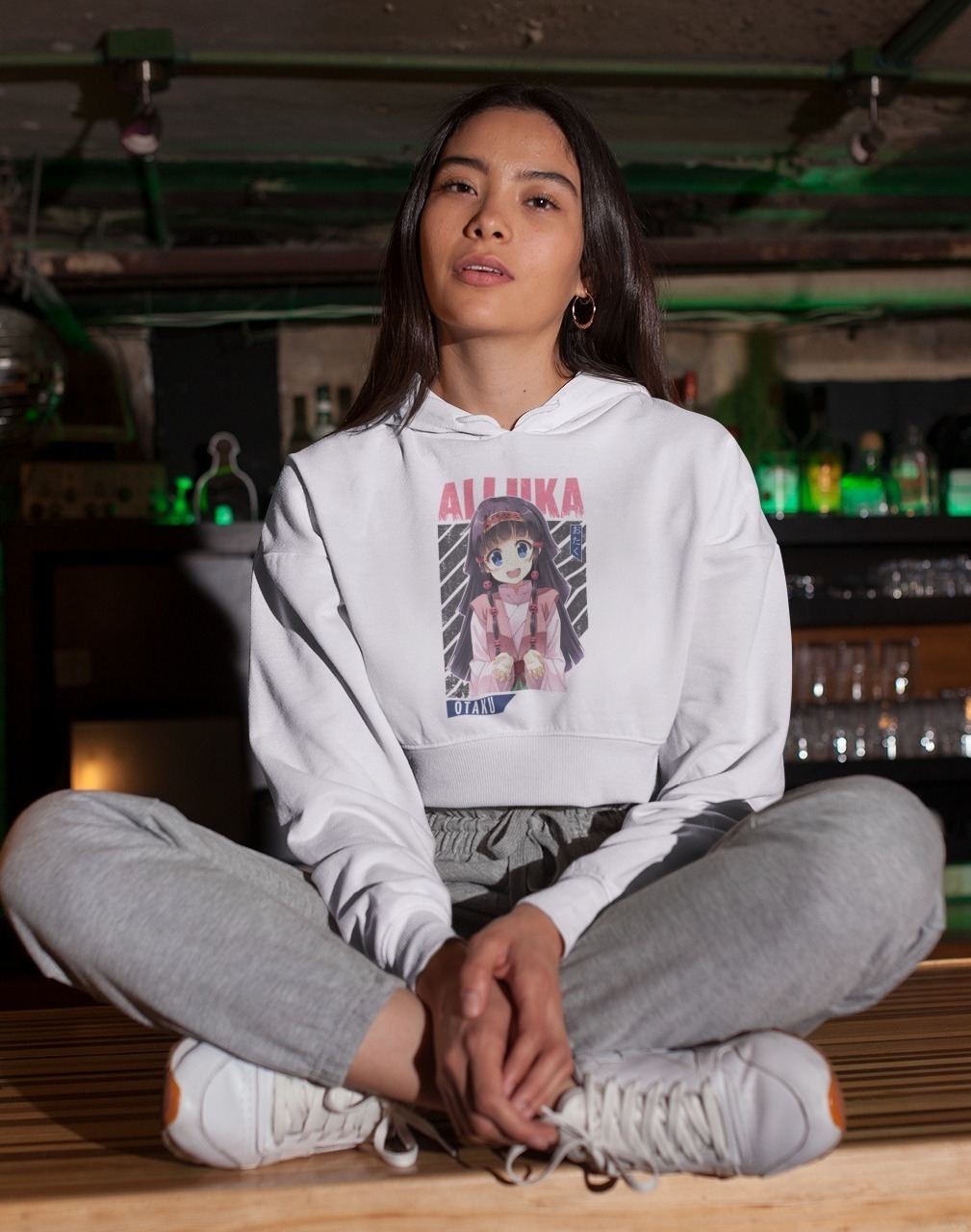 Stun Life Co. Crop Hoodies - Aluka - White, XS, All India Delivery in 3-5 Days, 7 Days Easy Returns