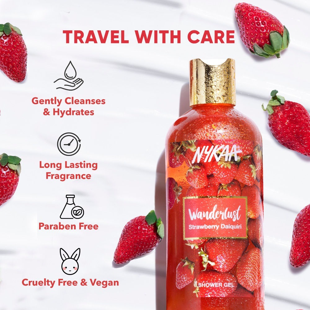 Nykaa Wanderlust Strawberry Daiquiri Body wash with Strawberry