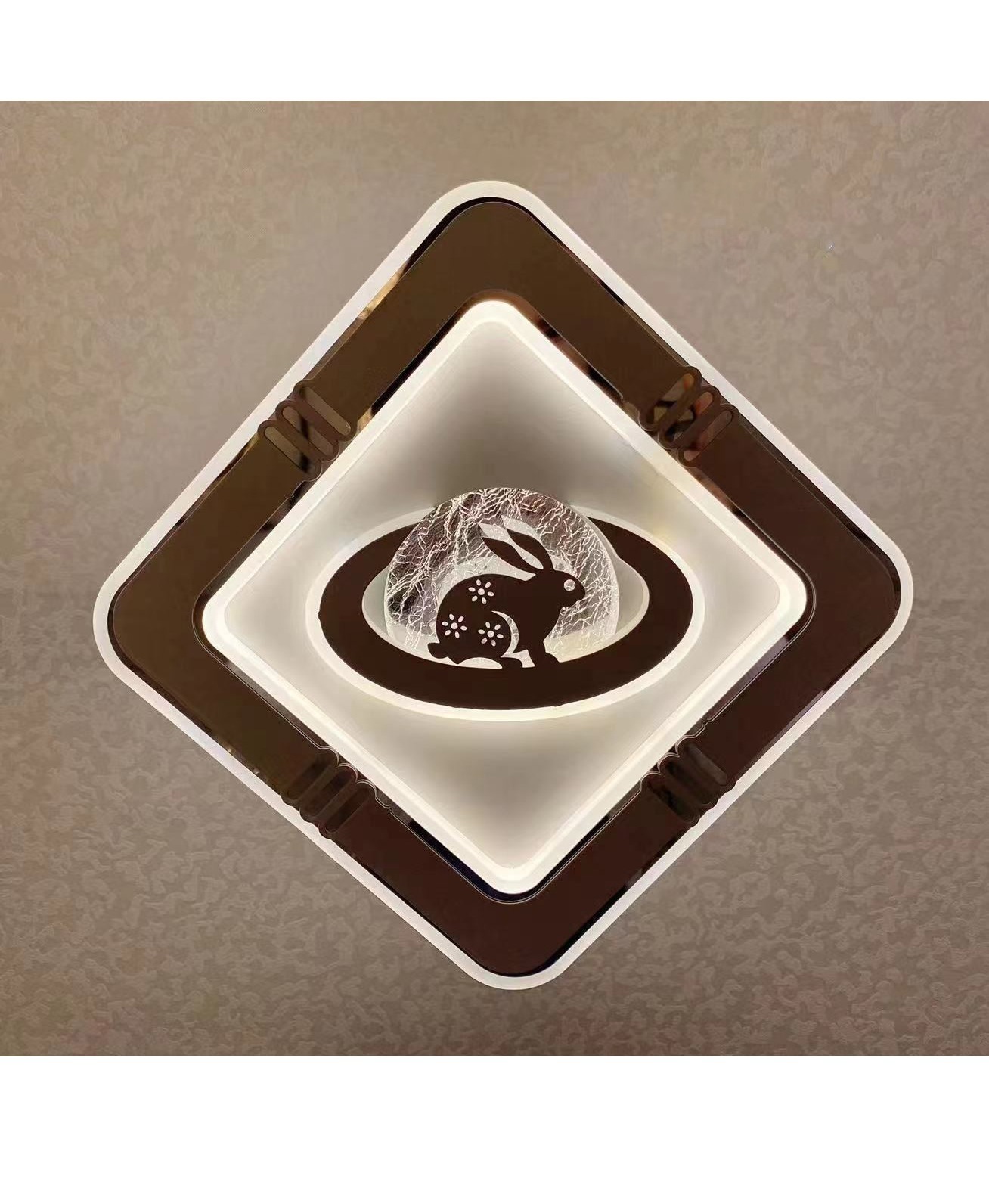 Square Center wall Light for Living Room 2323 - Brown,AC,Metal