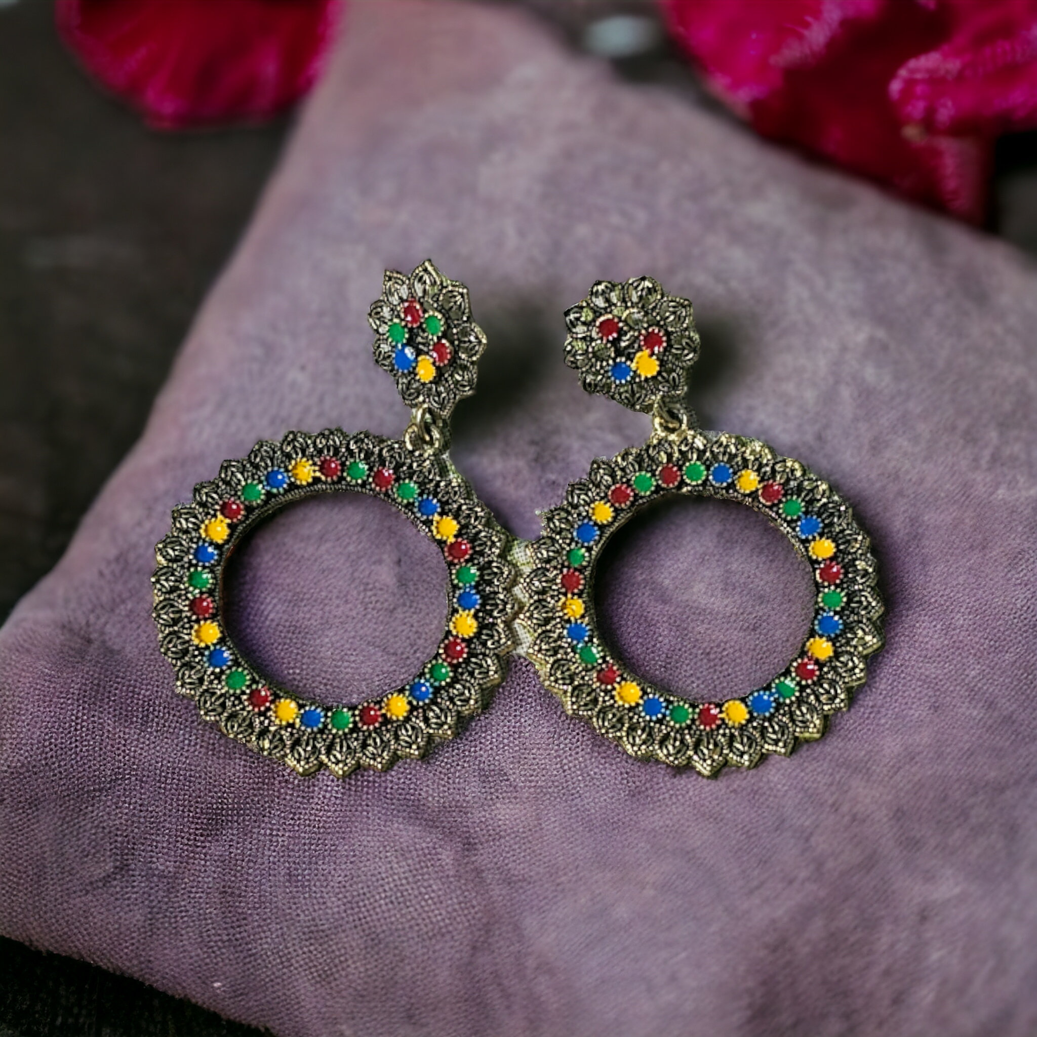 Women Traditional Earrings Combo Traditional Oxidised Multicolour Earrings.