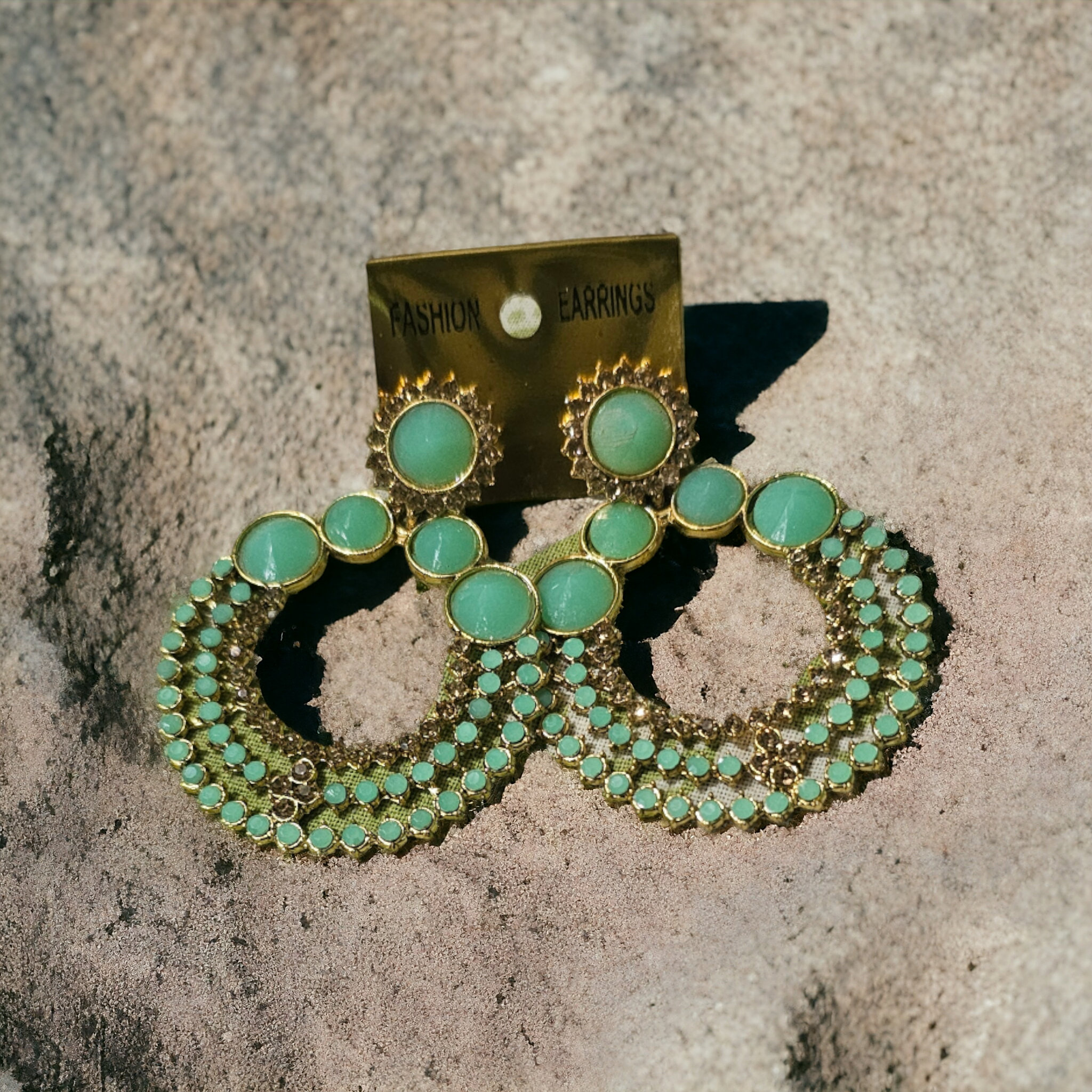 Nikitaaz Floral Turquoise Green Meenakari Jhumki For Women's & Girls - Eastern Blue