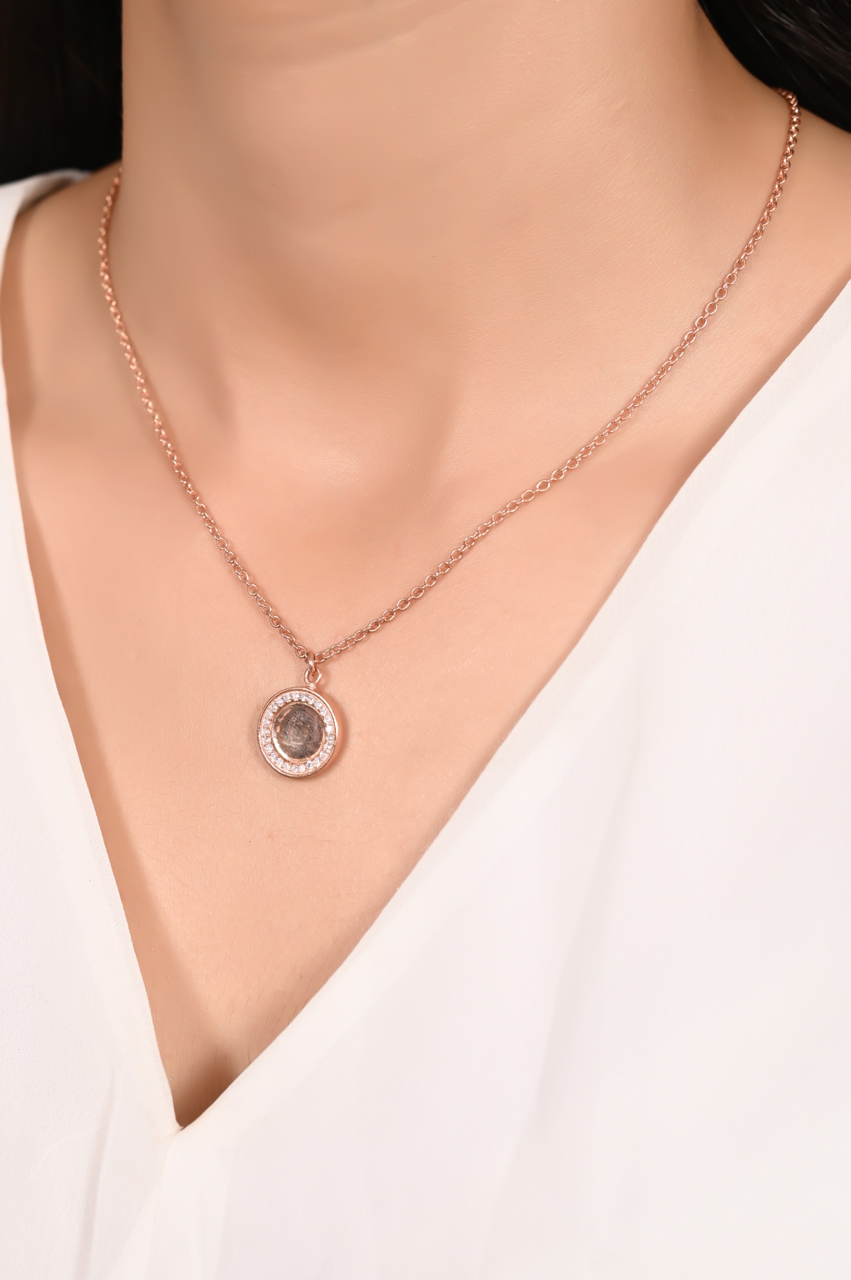 Mira Cosmos Inspired Pendent - Rose Gold, Pendent Length: 20 Inch, Pendent