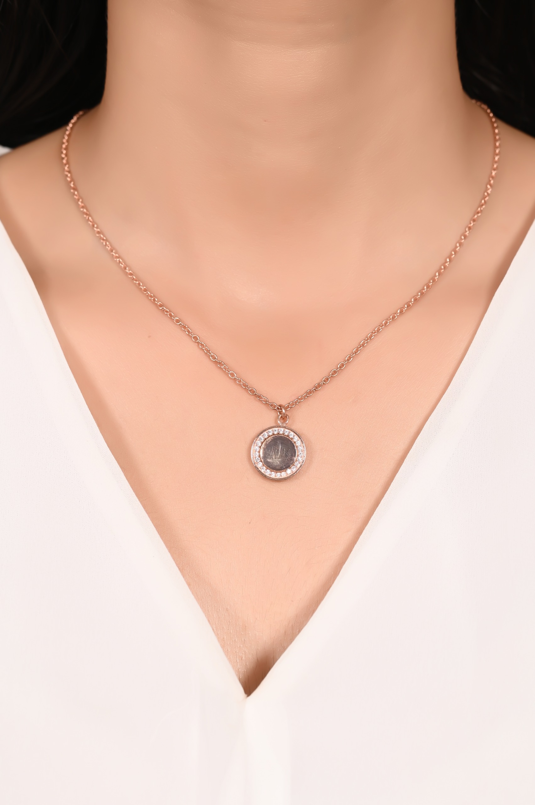 Mira Cosmos Inspired Pendent - Rose Gold, Pendent Length: 20 Inch, Pendent