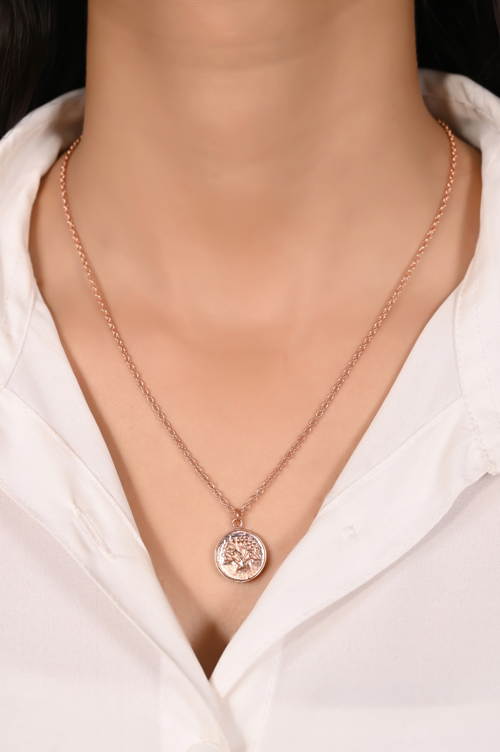 Mira Tree Of Life - Rose Gold, Pendent Length: 20 Inch, Pendent