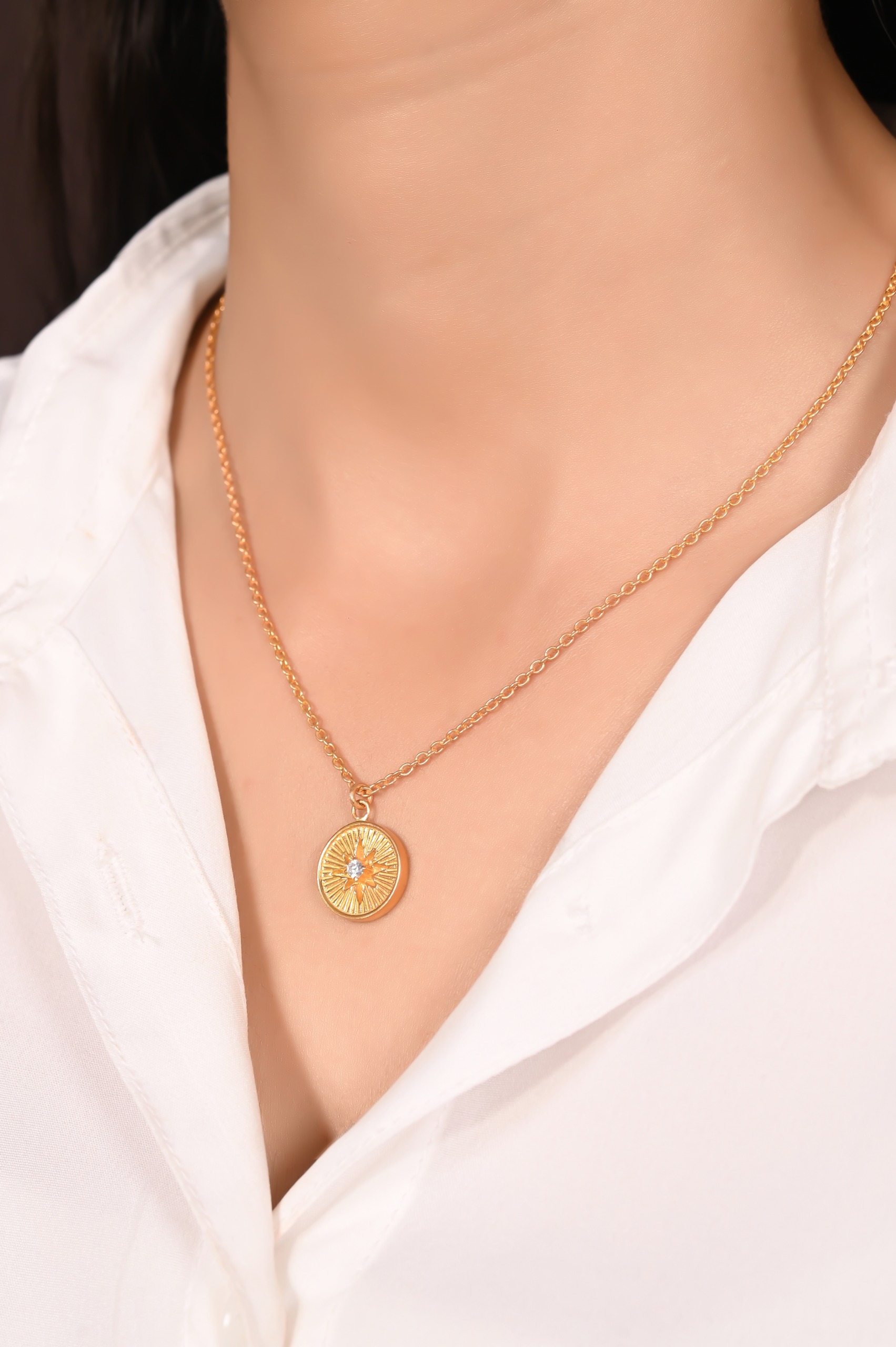 Mira Ray Of Sunshine  - Yellow Gold, Pendent Length: 20 Inch, Pendent