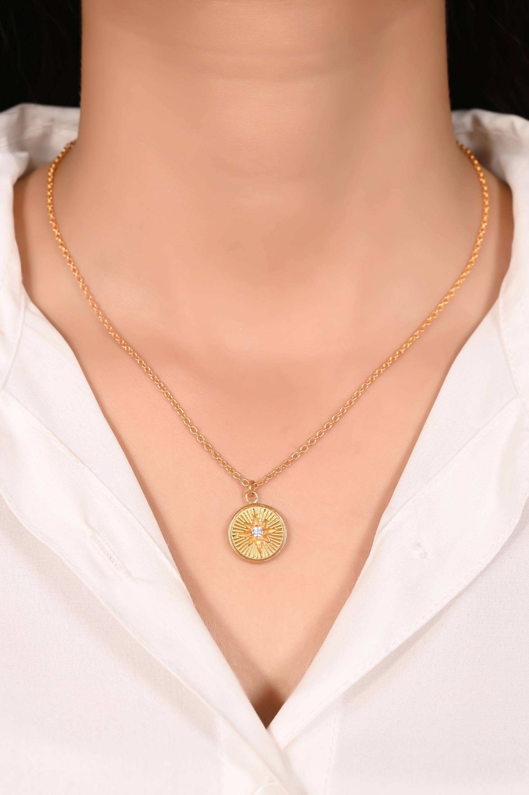 Mira Ray Of Sunshine  - Yellow Gold, Pendent Length: 20 Inch, Pendent