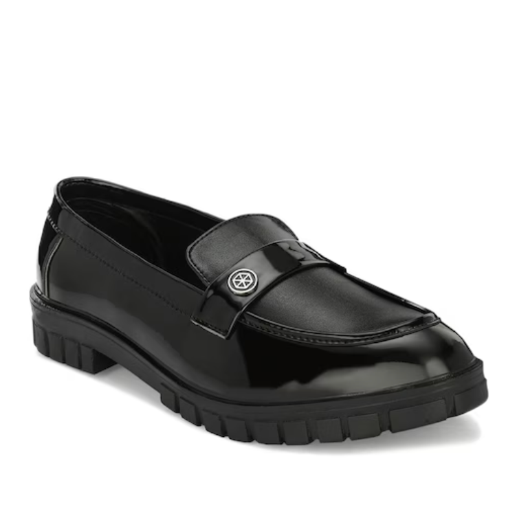 HERE&NOW Men Black Formal Penny Loafers - 6