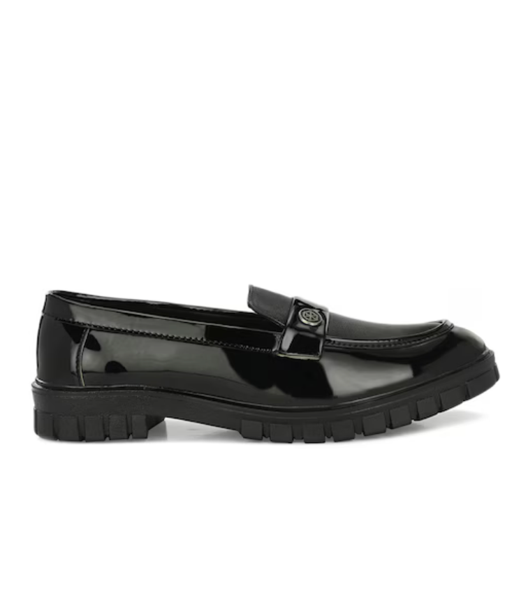 HERE&NOW Men Black Formal Penny Loafers - 6