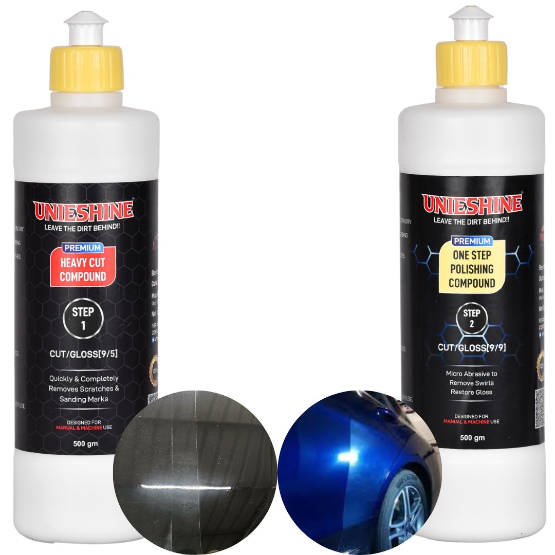 Rubbing Compound for Ultra Heavy Cut (500gm) |One Step Super Finish Super High Gloss Compound (500gm) | Car Compound Kit (Set of 2)