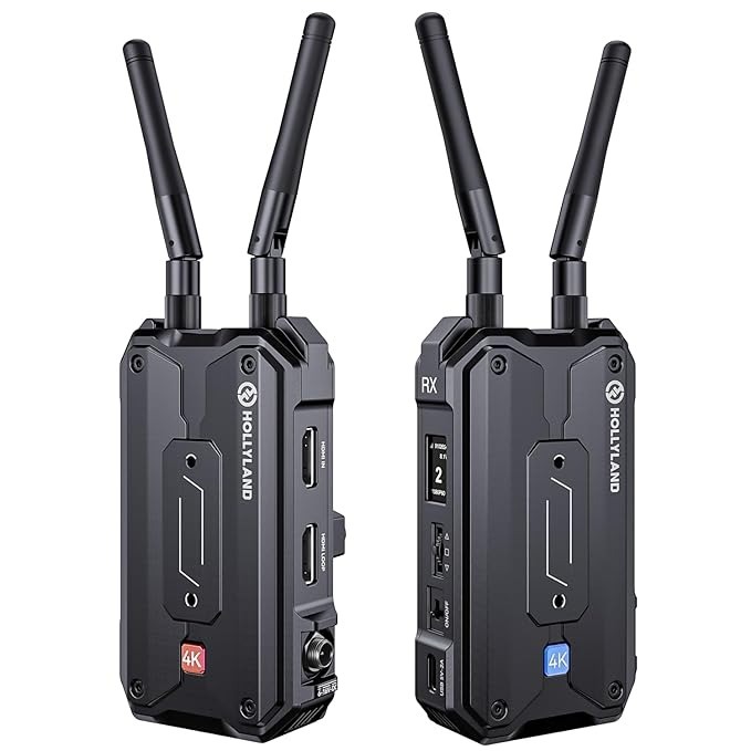 【Hollyland Pyro H】 Wireless HDMI Video Transmission System, Auto Dual-Band Hopping, 4K30/1080p60 1300ft Los Range 60ms Latency, Smart Channel Scan, Up to 4 Receiver, UVC Live Stream (1TX+1RX)