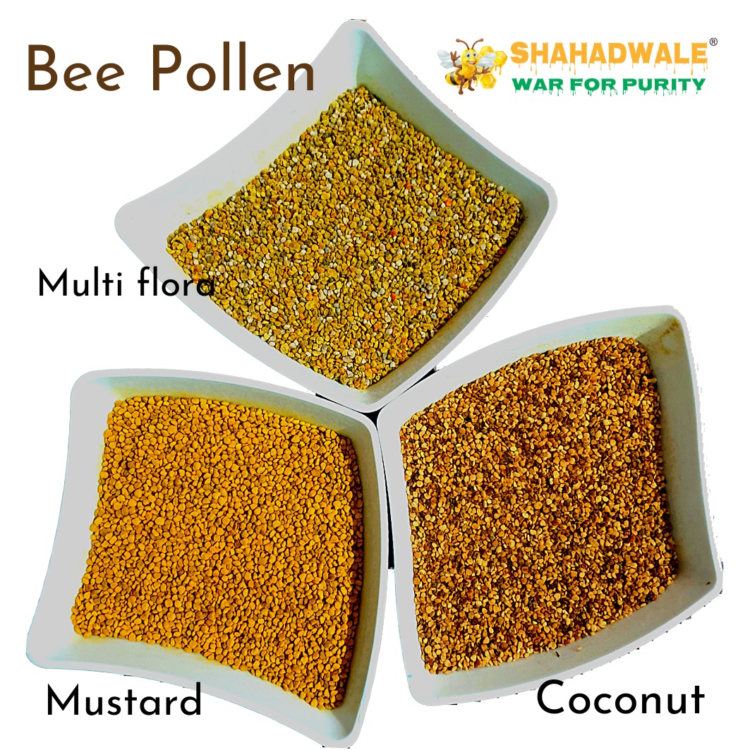 SHAHADWALE Bee Pollen | Mustard Bee Pollen| Coconut Bee Pollen | Multi Flora Bee Pollen | Buy Now - 500 Gm, Mustard Pollen