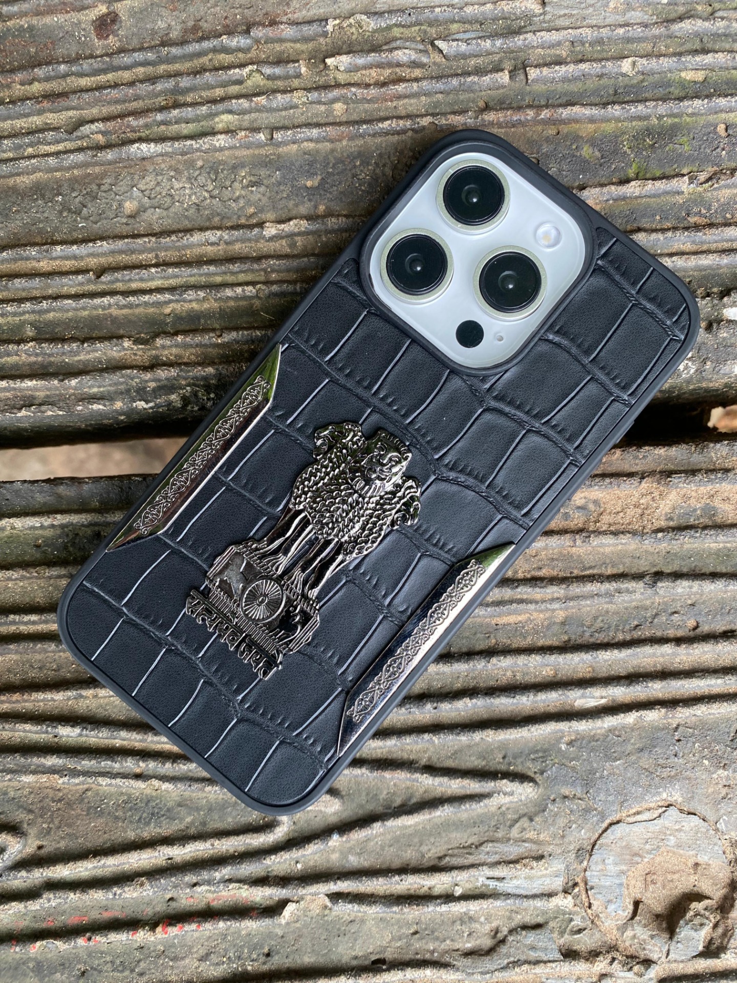 I Phone Indian National Emblem Lather For 10 To 16 Series