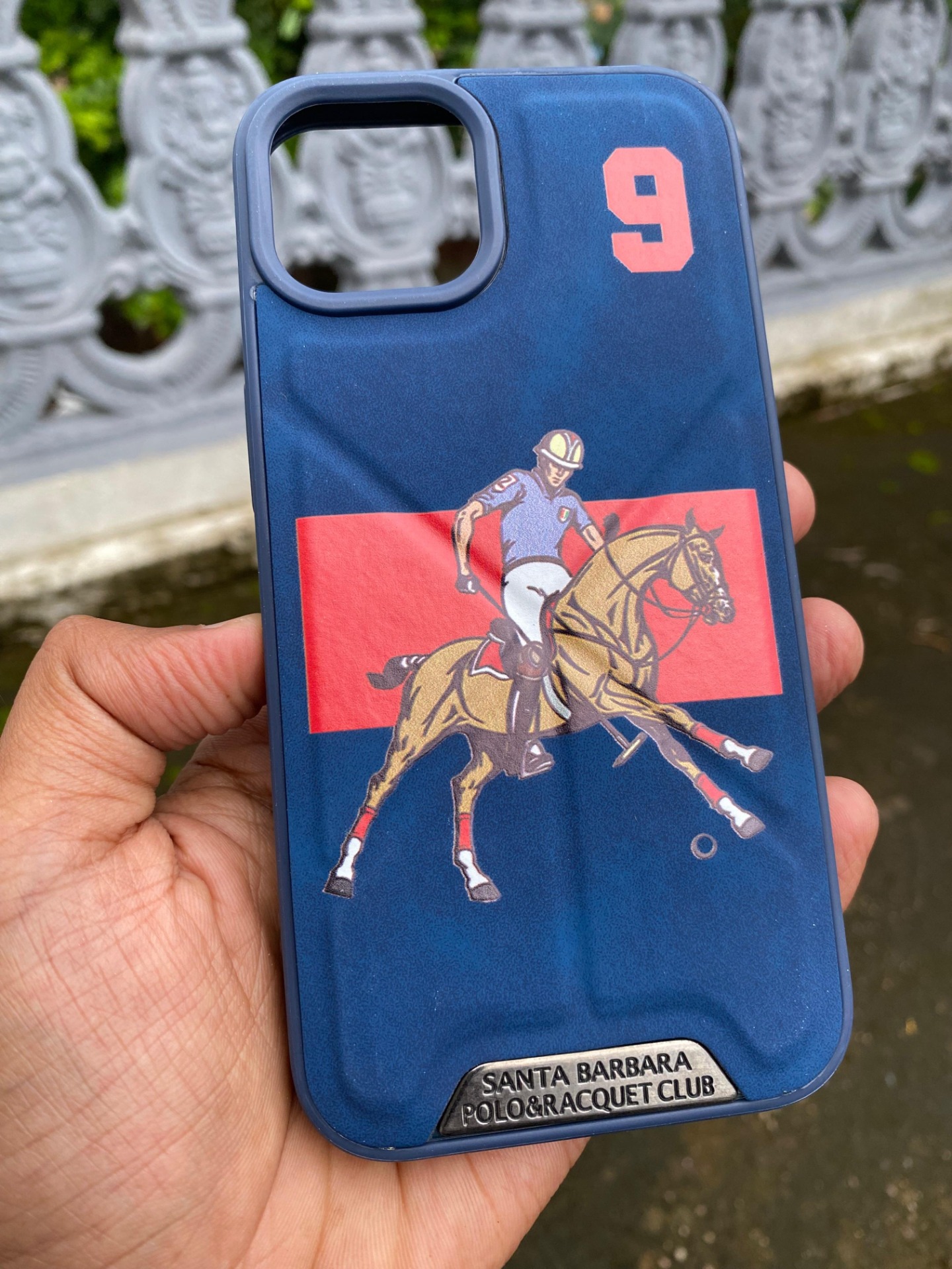  Santa Barbara U.S. Polo Assn. Horse Racing Design Phone Cover - Blue 