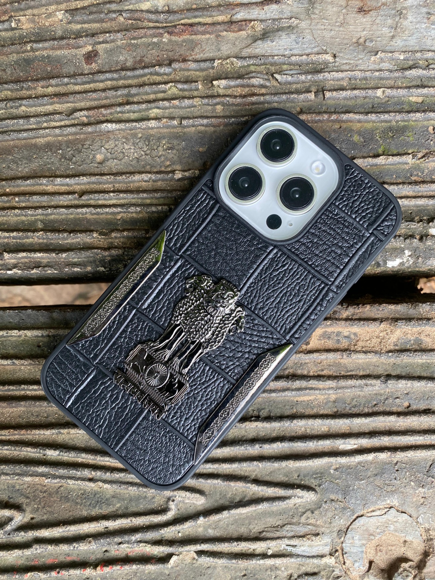 I Phone Indian National Emblem Lather For 10 To 16 Series