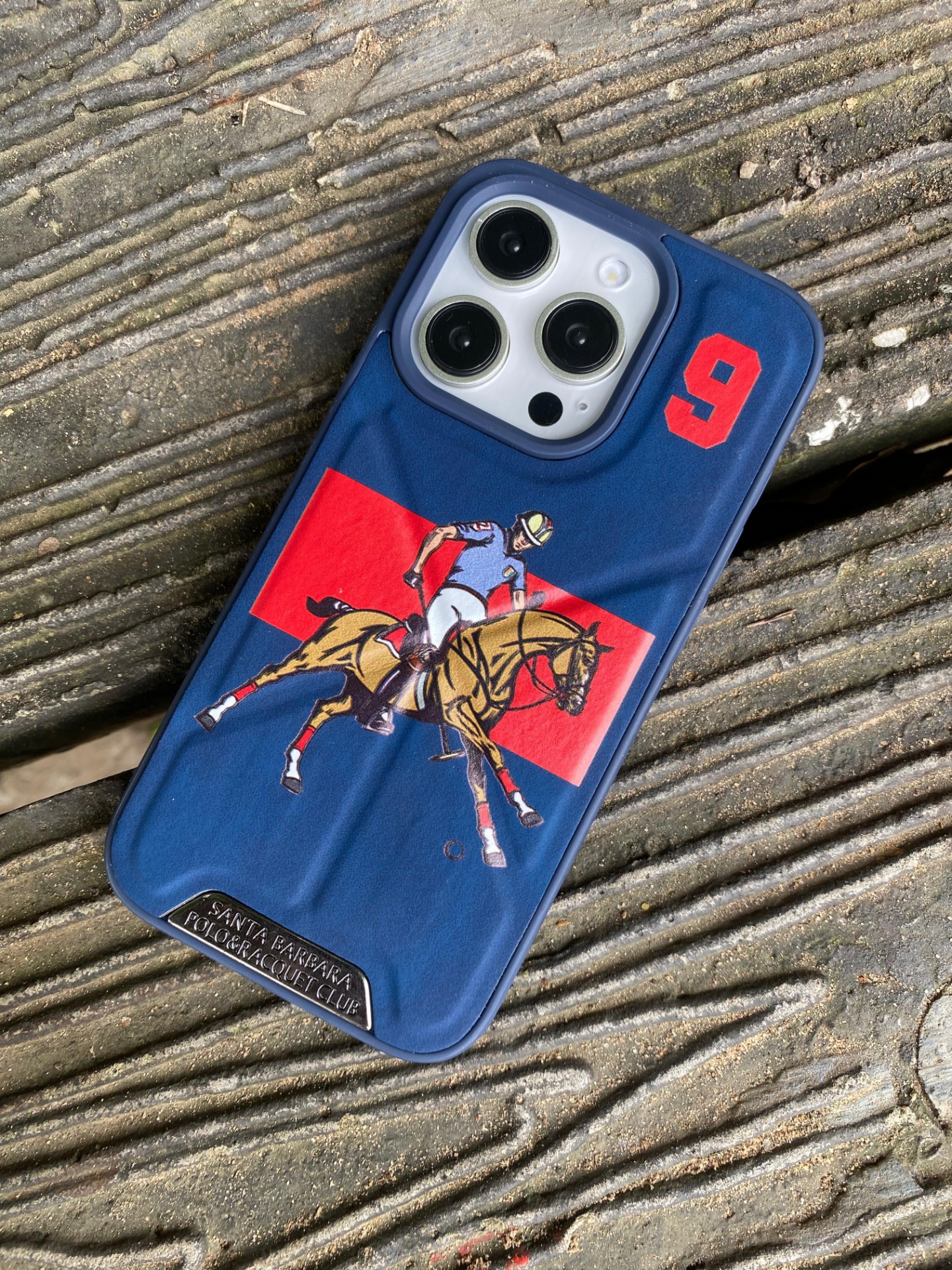  Santa Barbara U.S. Polo Assn. Horse Racing Design Phone Cover - Blue 