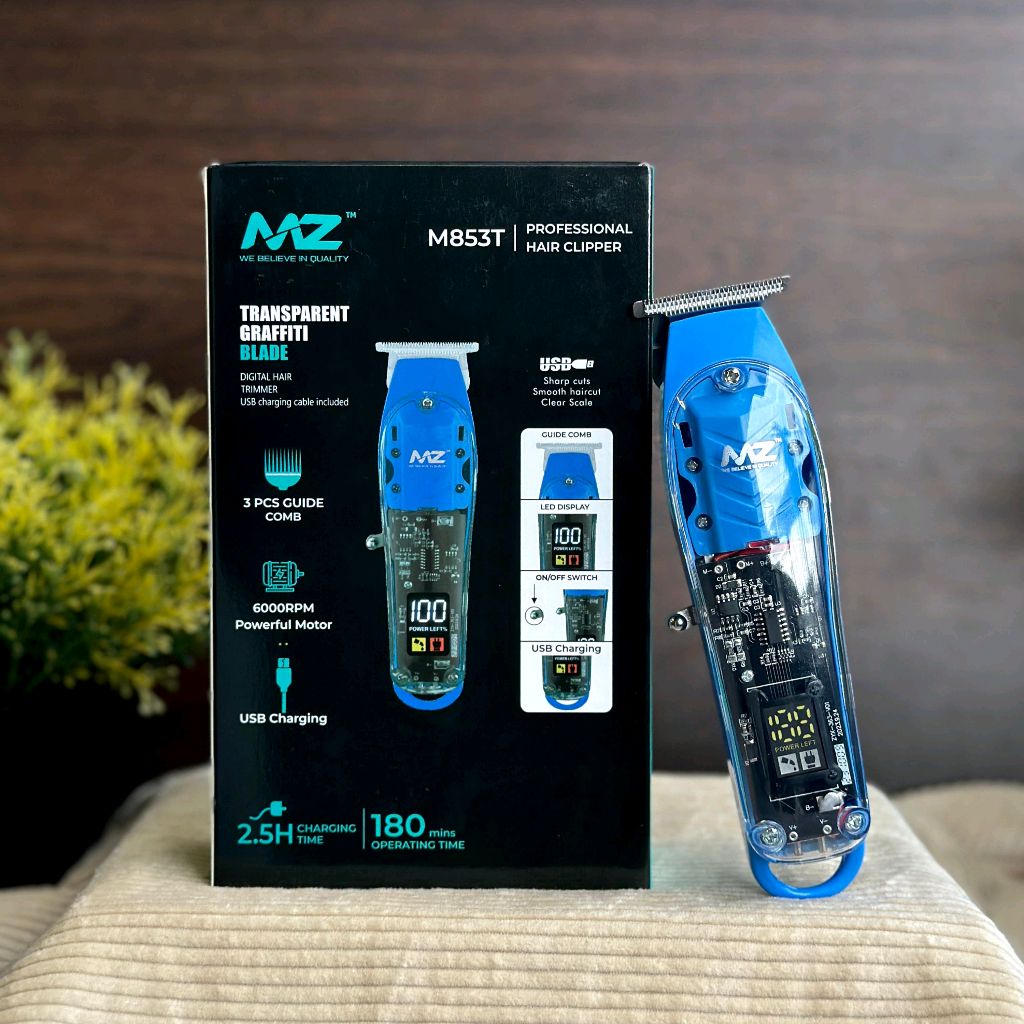 Original MZ M853T (PROFESSIONAL HAIR TRIMMER )Transparent Graffiti