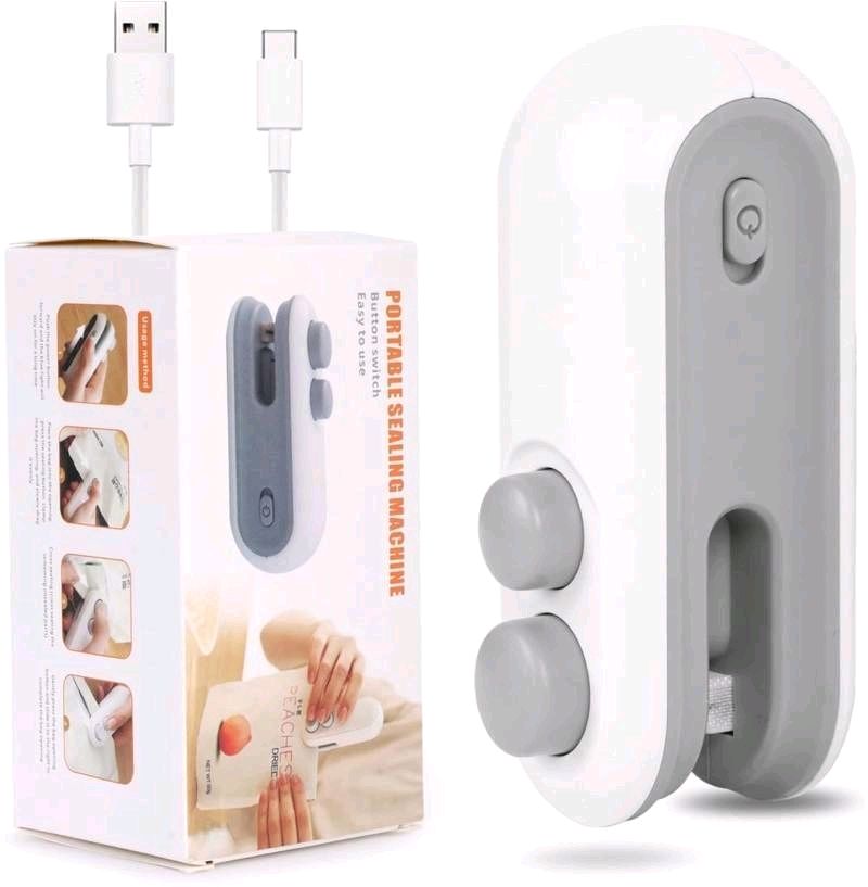 Portable Mini Sealing Machine, 2 in 1 USB Rechargeable Magnetic Heat Sealing & Cutting, Handheld Vacuum Sealer for Food, Snacks, Chips, Fresh Storage, Plastic Bags Sealing Machine (Multicolor).