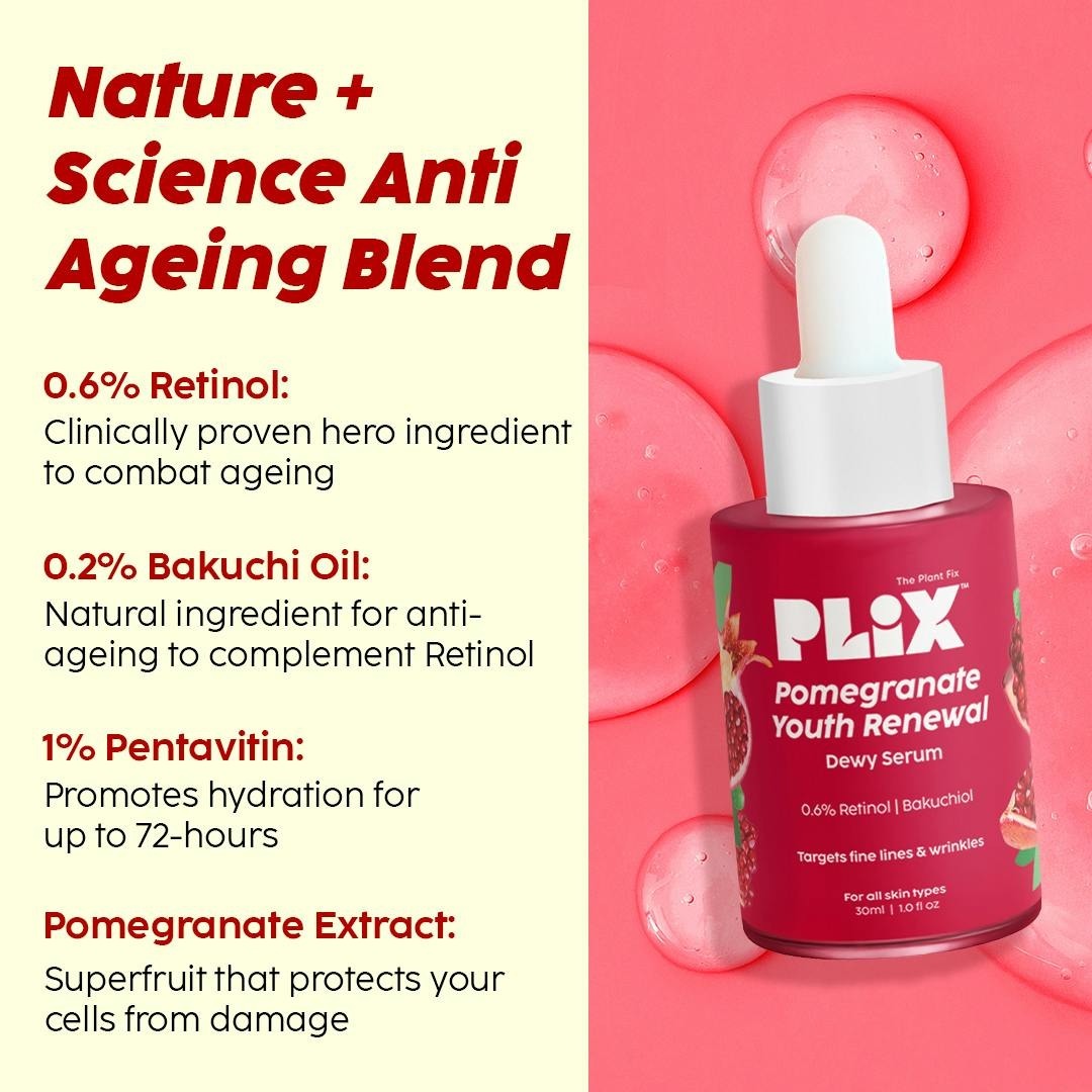 Plix Pomegranate Youth Renewal Dewy Serum(Flat 20%off)