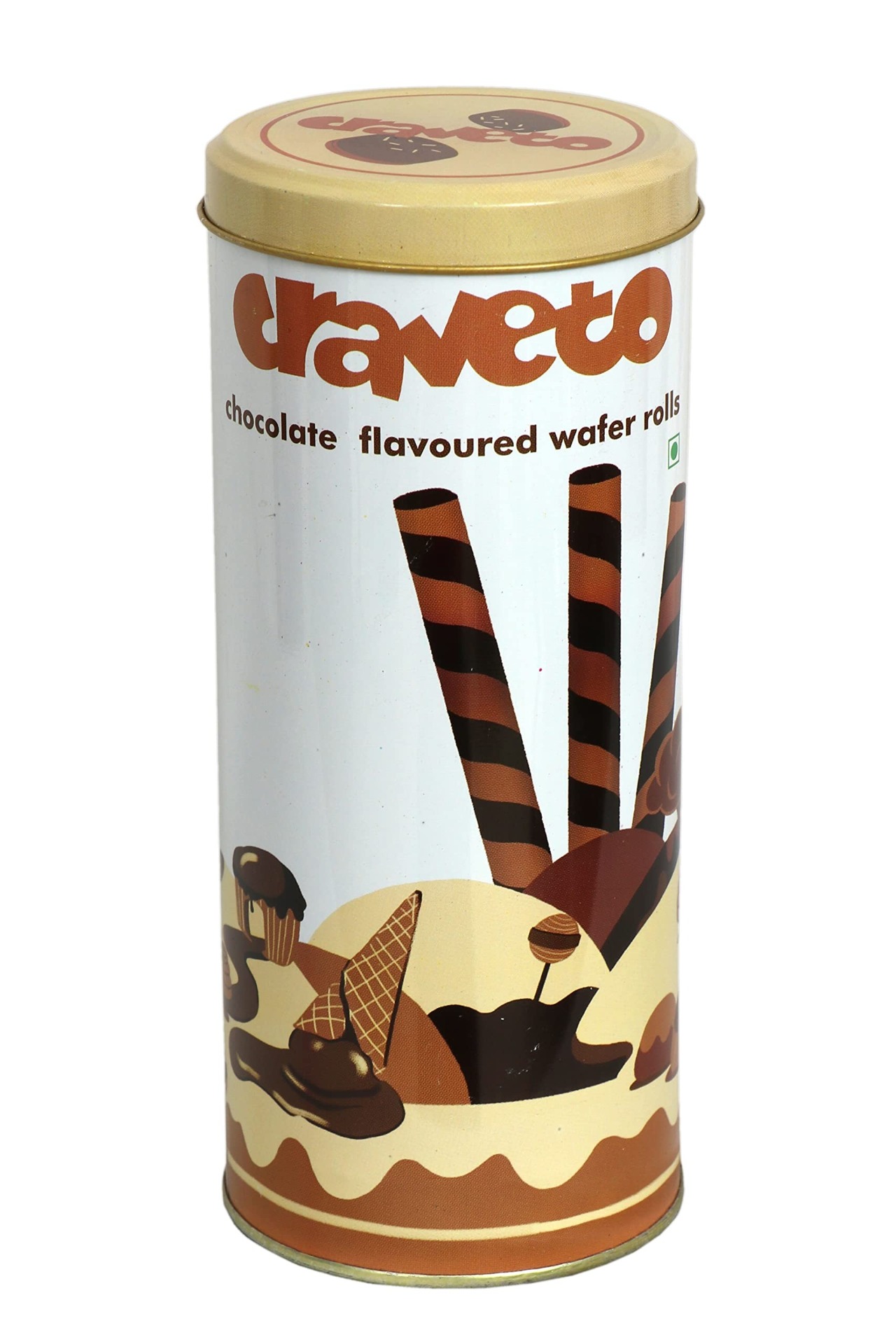 Chocolate Flavoured Wafer Roll Tin