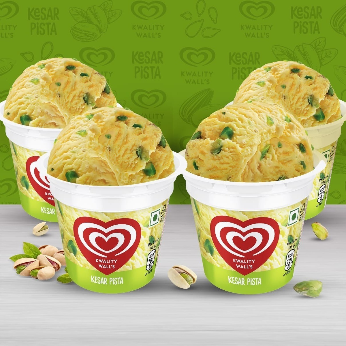 Kesar Pista Cup Ice Cream