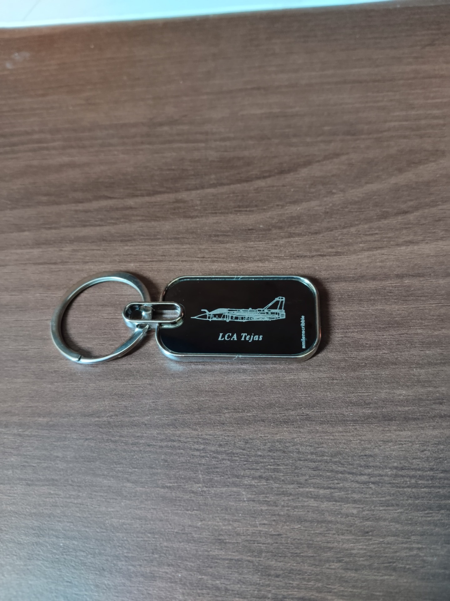 Metallic Rectangle LCA Tejas Keychain