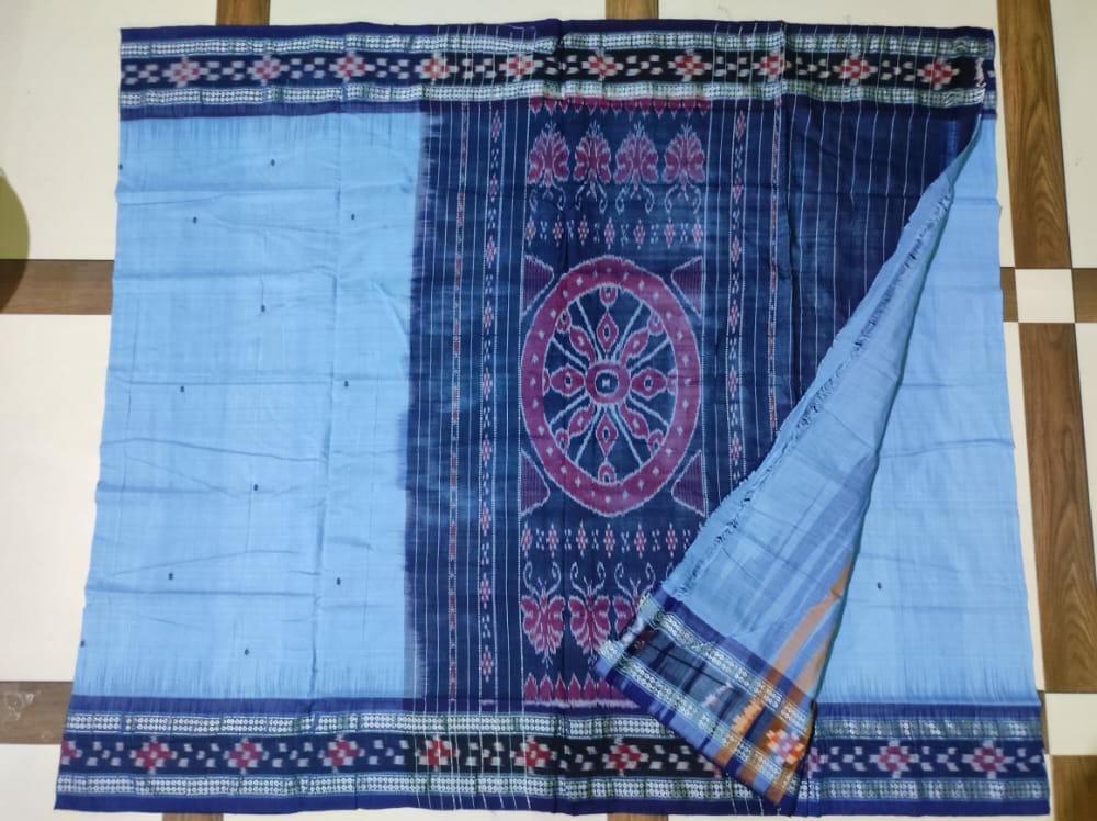 100650 Handloom cotton pasapali border konark ancahl design handloom cotton saree 