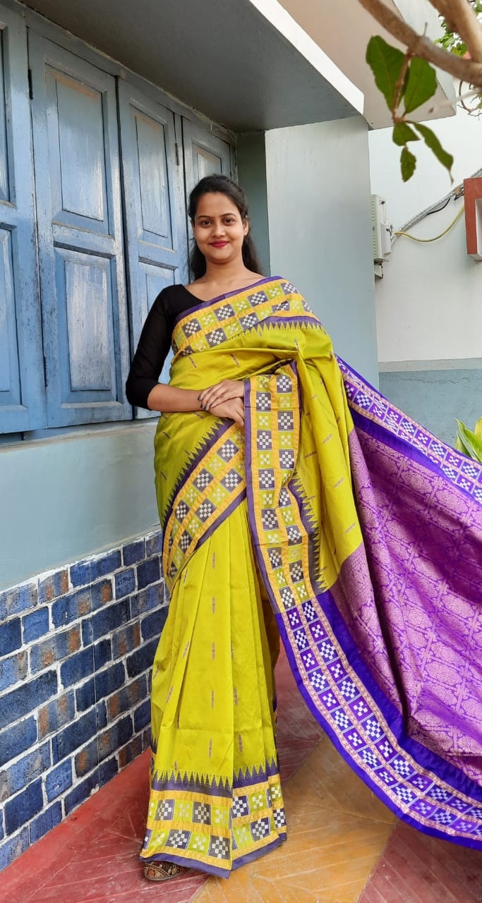 100676 Double Dhadi Pata Saree