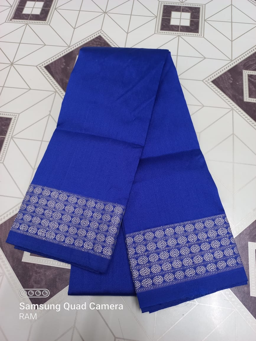 100444 Blause Peice Pata Dhadi - Blue