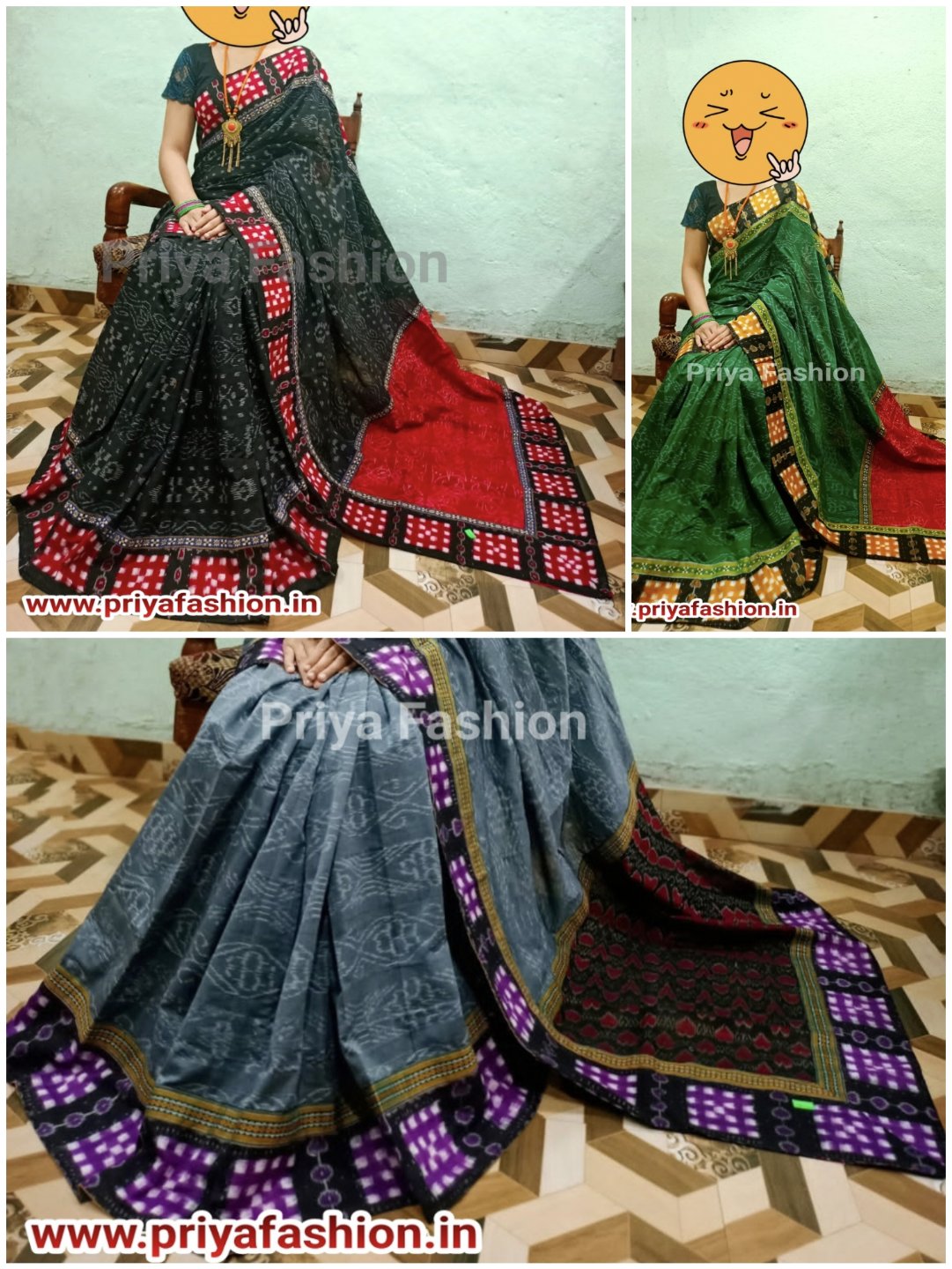 100875 Sambalpuri Patchwork Saree  - Martini