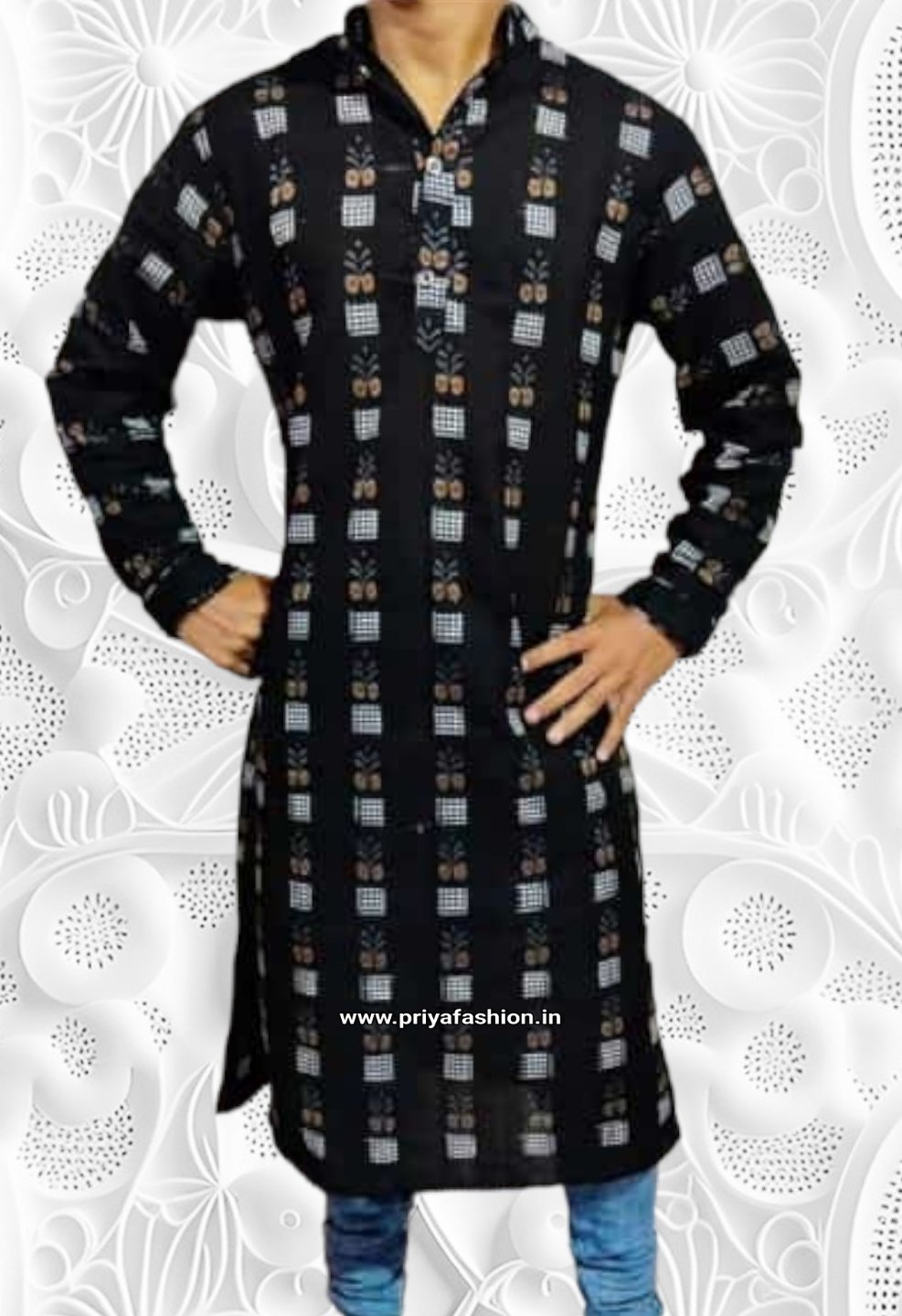 100970 Sambalpuri Cotton Long Kurta , Dhila  - 40