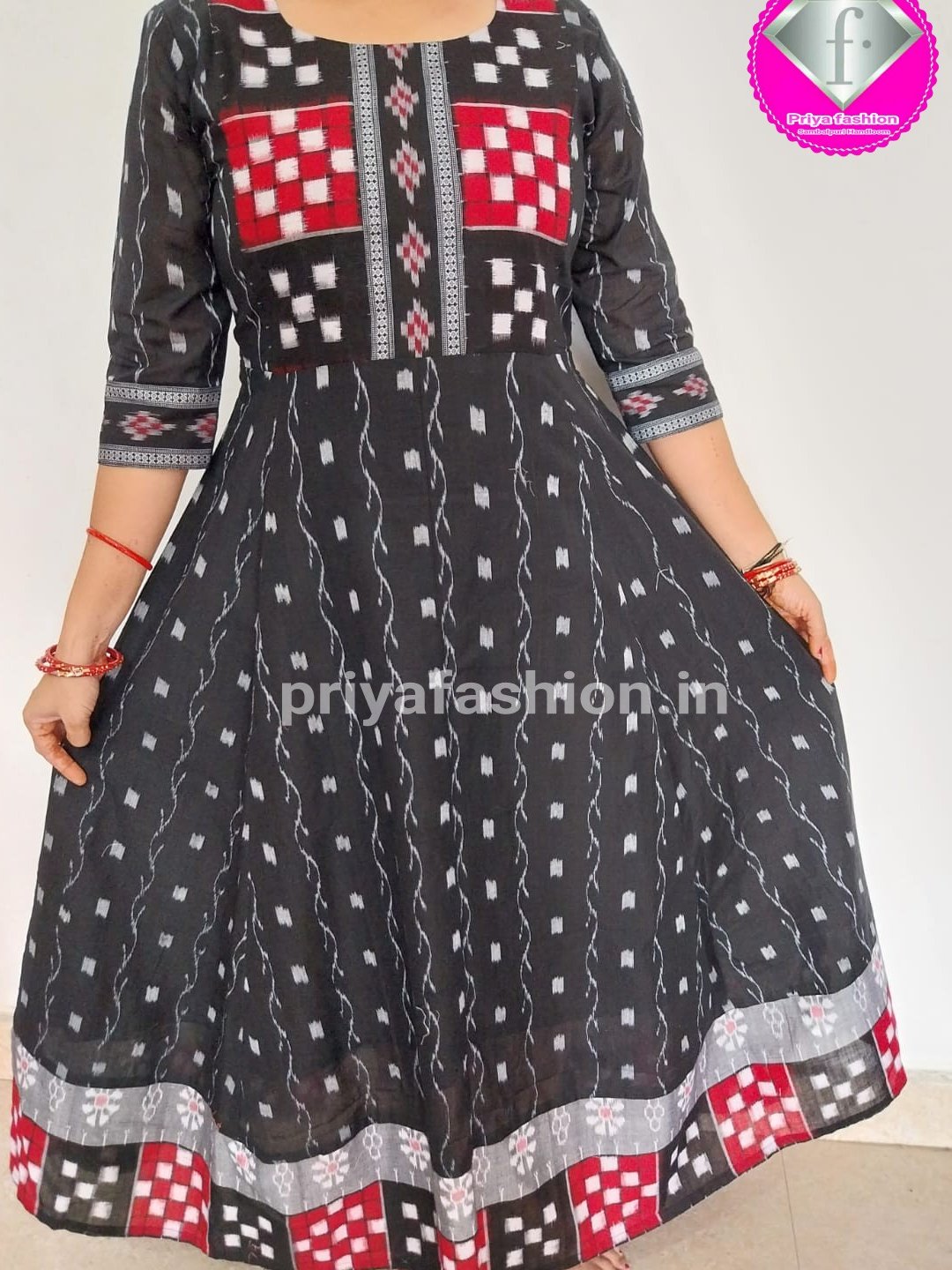 101028 Sambalpuri Handloom Long Kurti  - 42