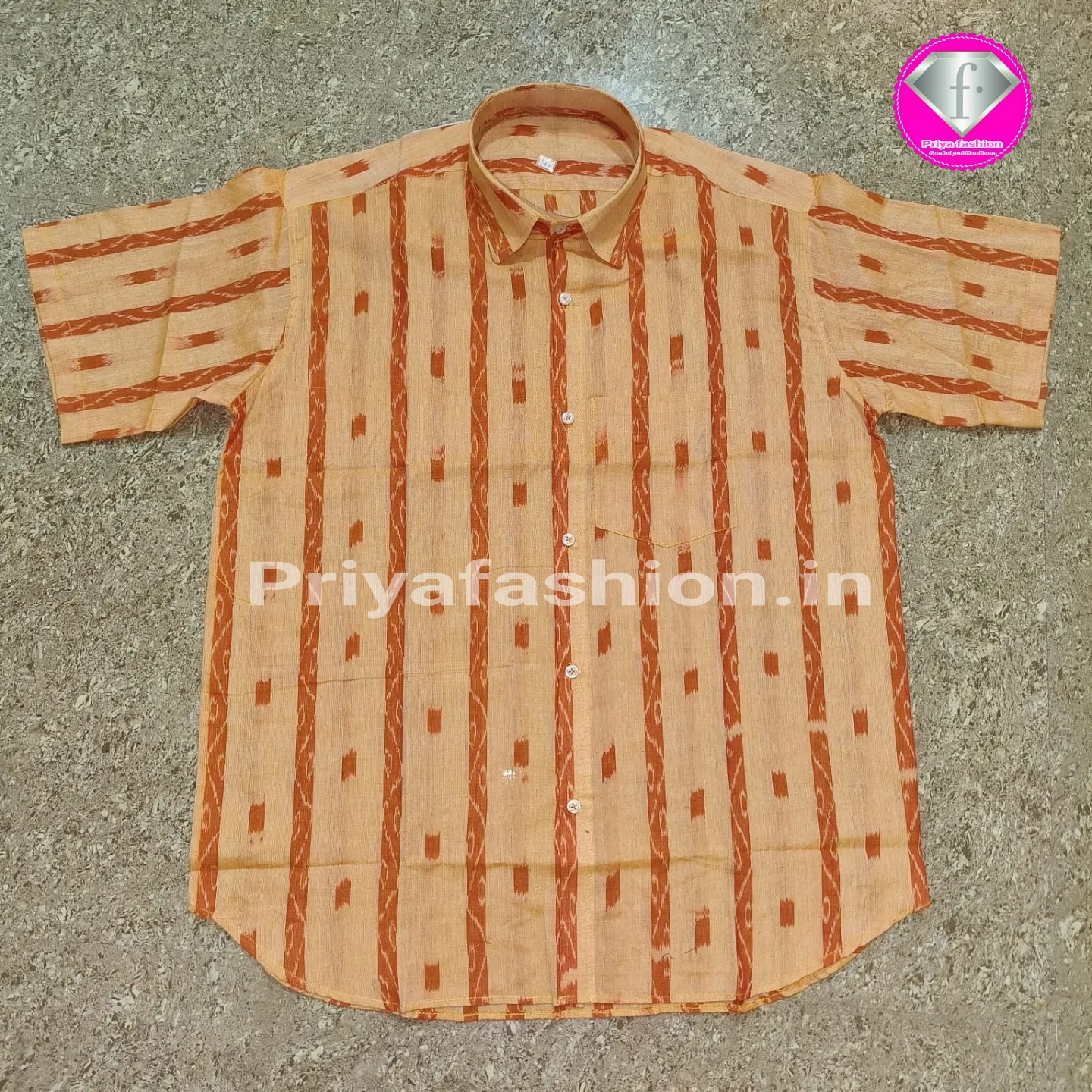 101041 Sambalpuri Handloom Cotton Half Shirt  - 40