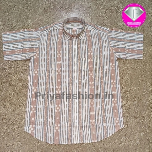 101034 Sambalpuri Handloom Cotton Half Shirt  - 44