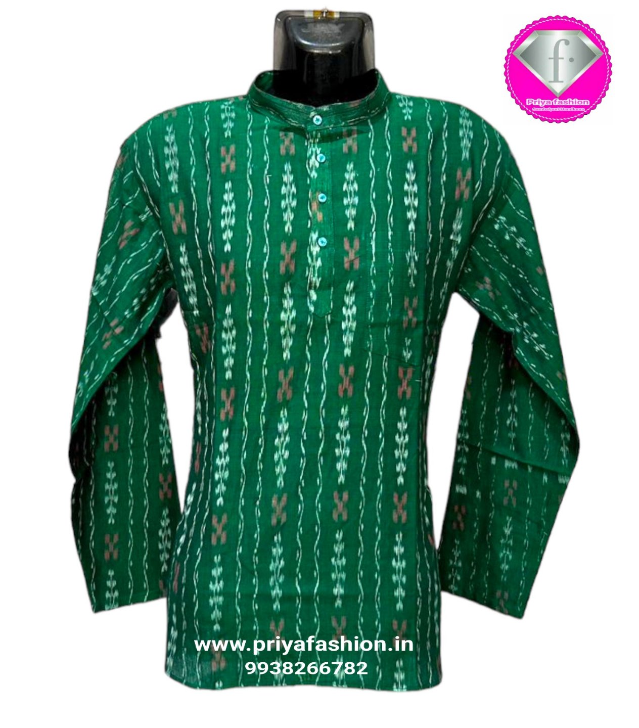 101173 Sambalpuri Handloom Long Kurta / Dhila - 42