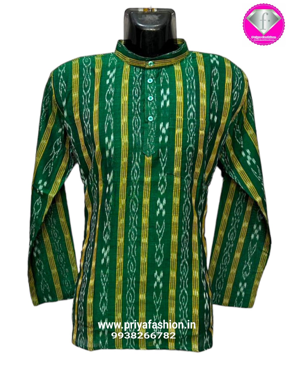 101178 Sambalpuri Handloom Long Kurta / Dhila - 42