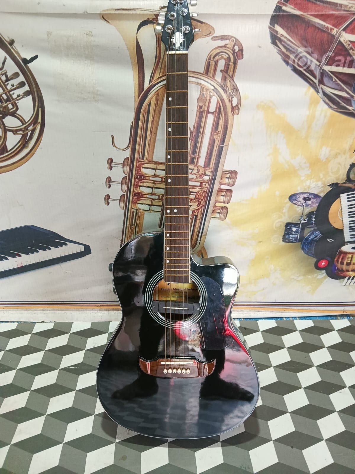 Fendar semi Acoustic Guitar Black Colours 39 inch