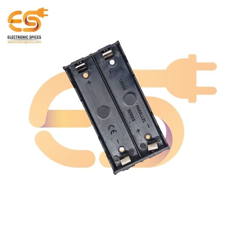 18650 3.7V 2 Battery holder Parallel or Series connector plastic case through hole PCB mount (2 x 3.7V = 7.4Volt)