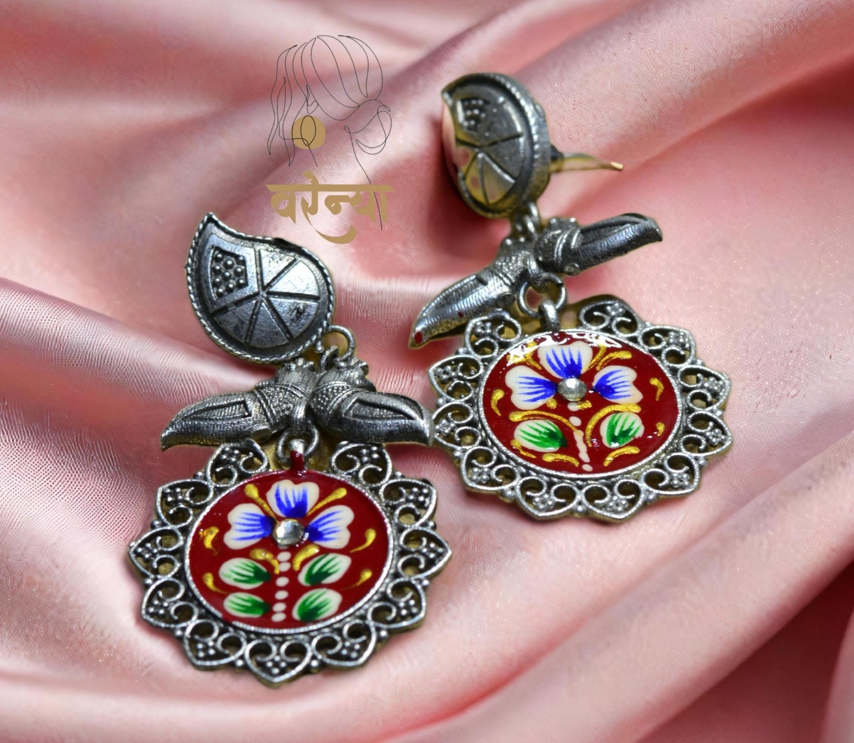 Varenya Tanjore Art Earrings