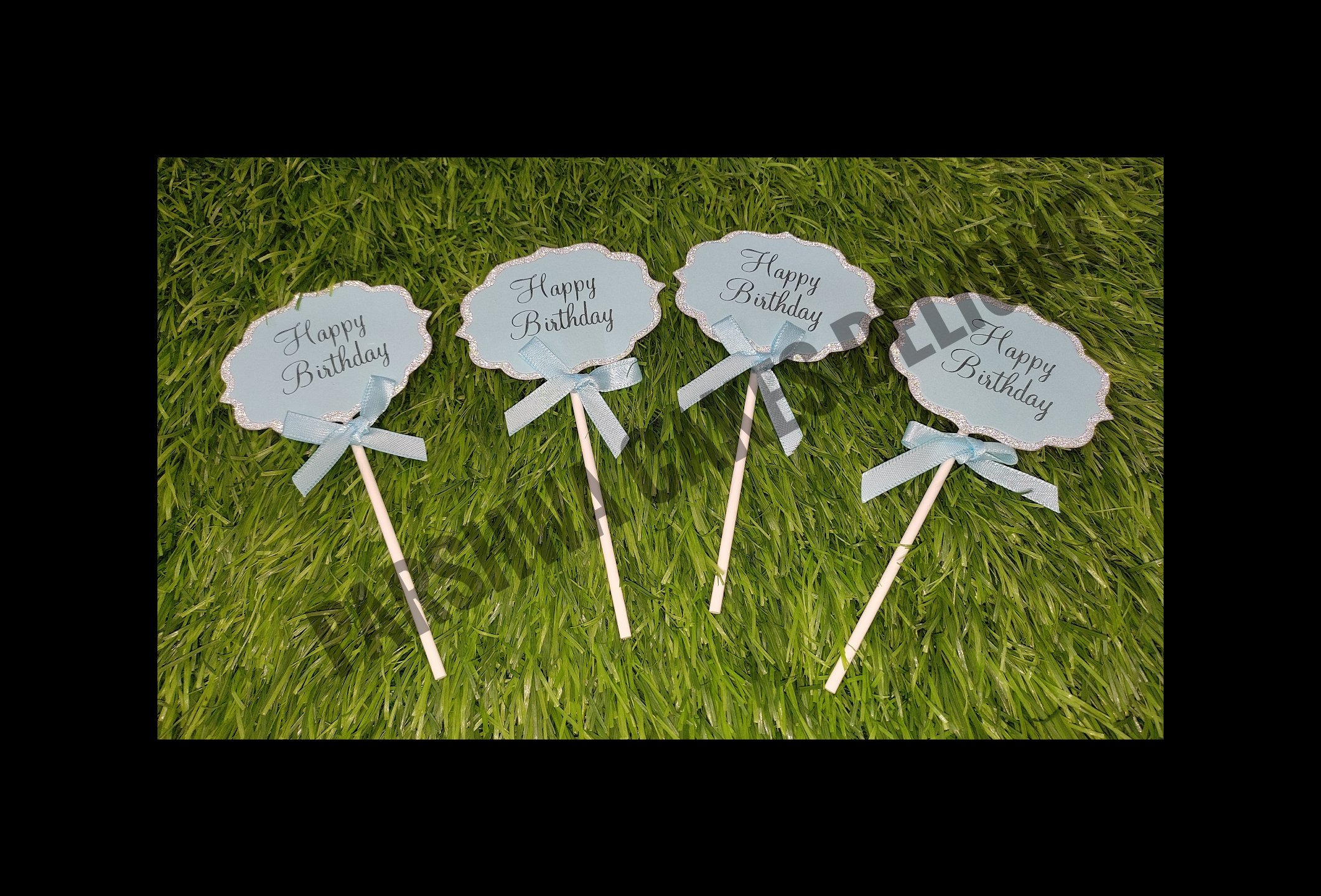 HBD PAPER TAGS - SKY BLUE, 10 PACKS OF 4 PCS