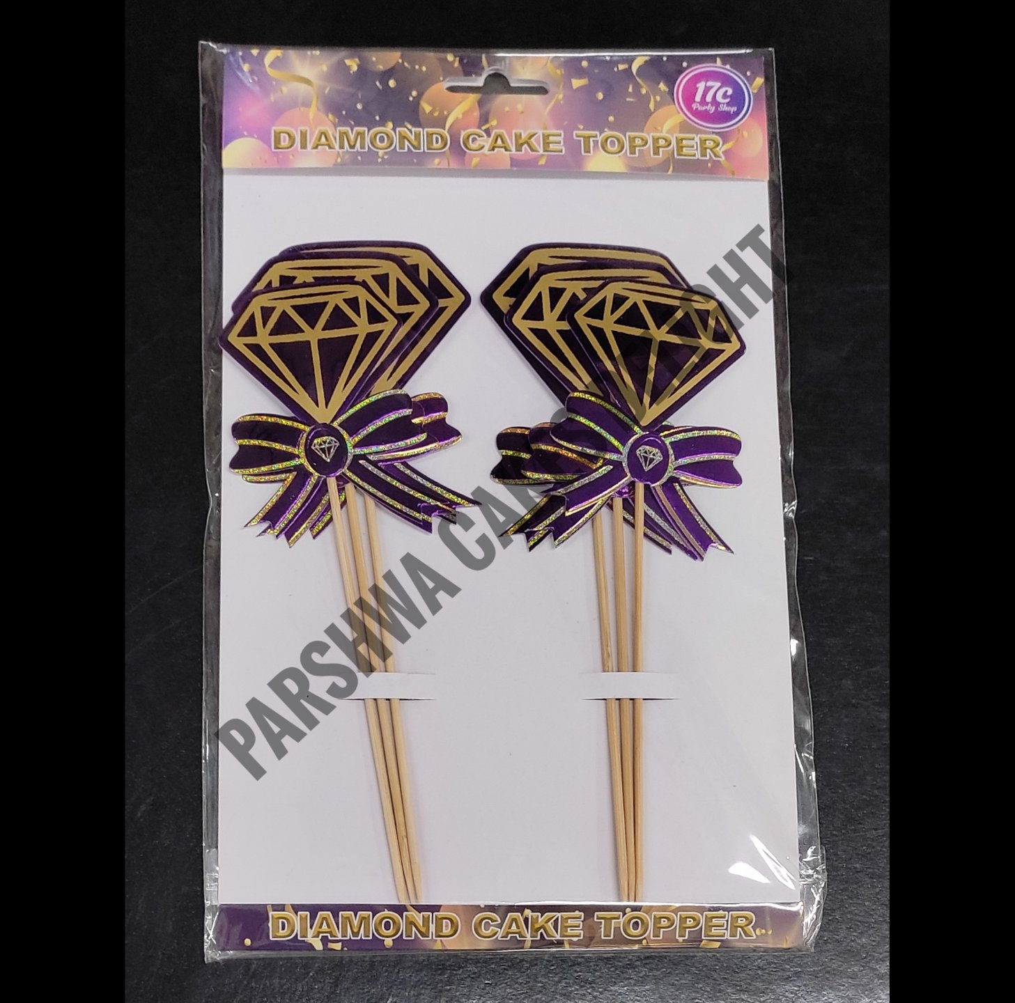 DIAMOND TOPPER - PURPLE, 6 PCS