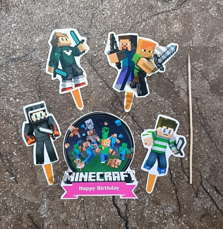 MINECRAFT | EDIBLE WAFER CUPCAKE TOPPERS | 16 PIECE PACK