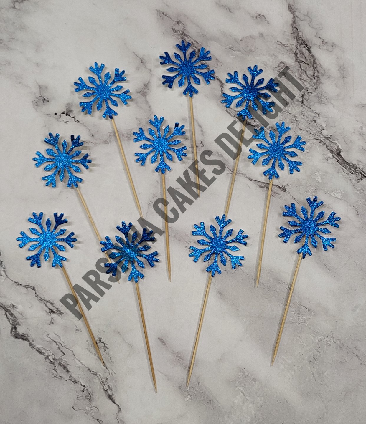 Snowflake Paper Topper - Blue, 10 Pcs