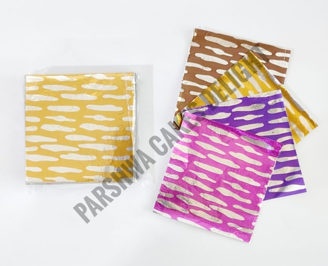 Aluminum Cut Foil Chocolate Wrapper - Tiger Print, 8*8 Cm